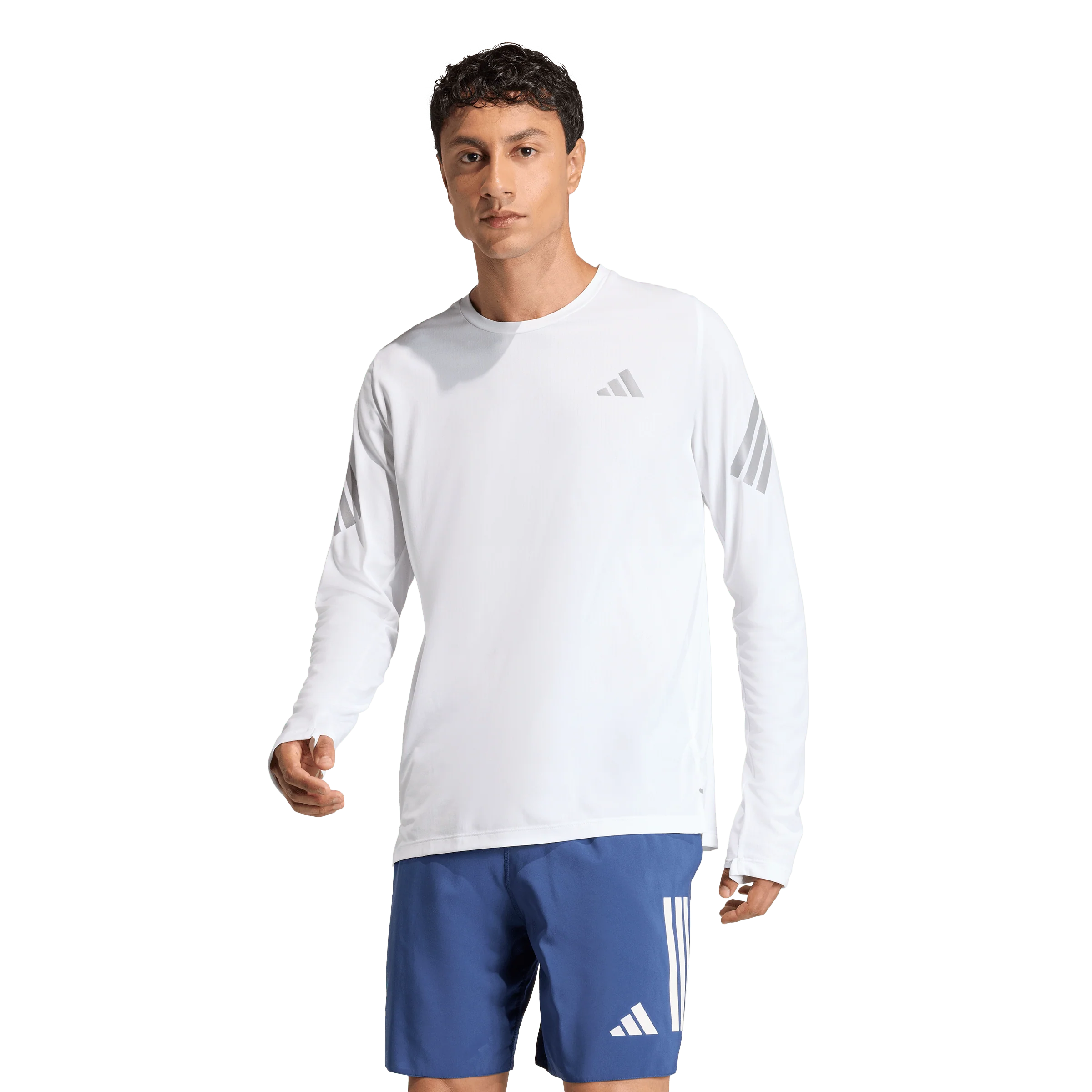 Adidas Mens ADI365 Long Sleeve Tee - White - Image 2