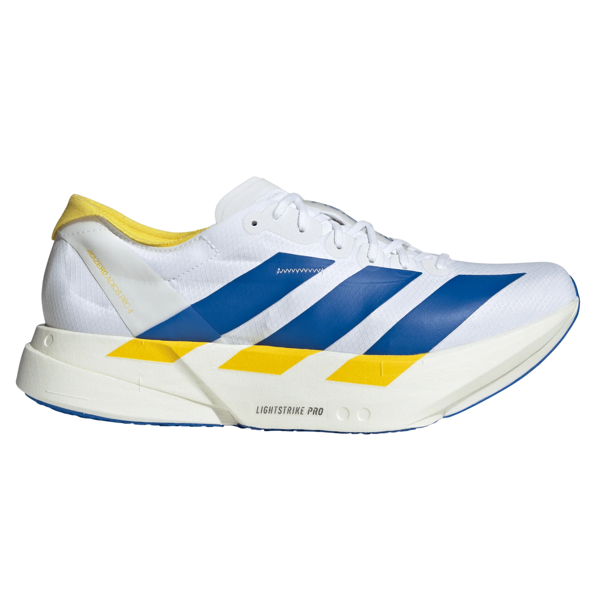 Adidas Mens Adizero Adios Pro 4 - Footwear White/Blue/Yellow - Neutral - SS26