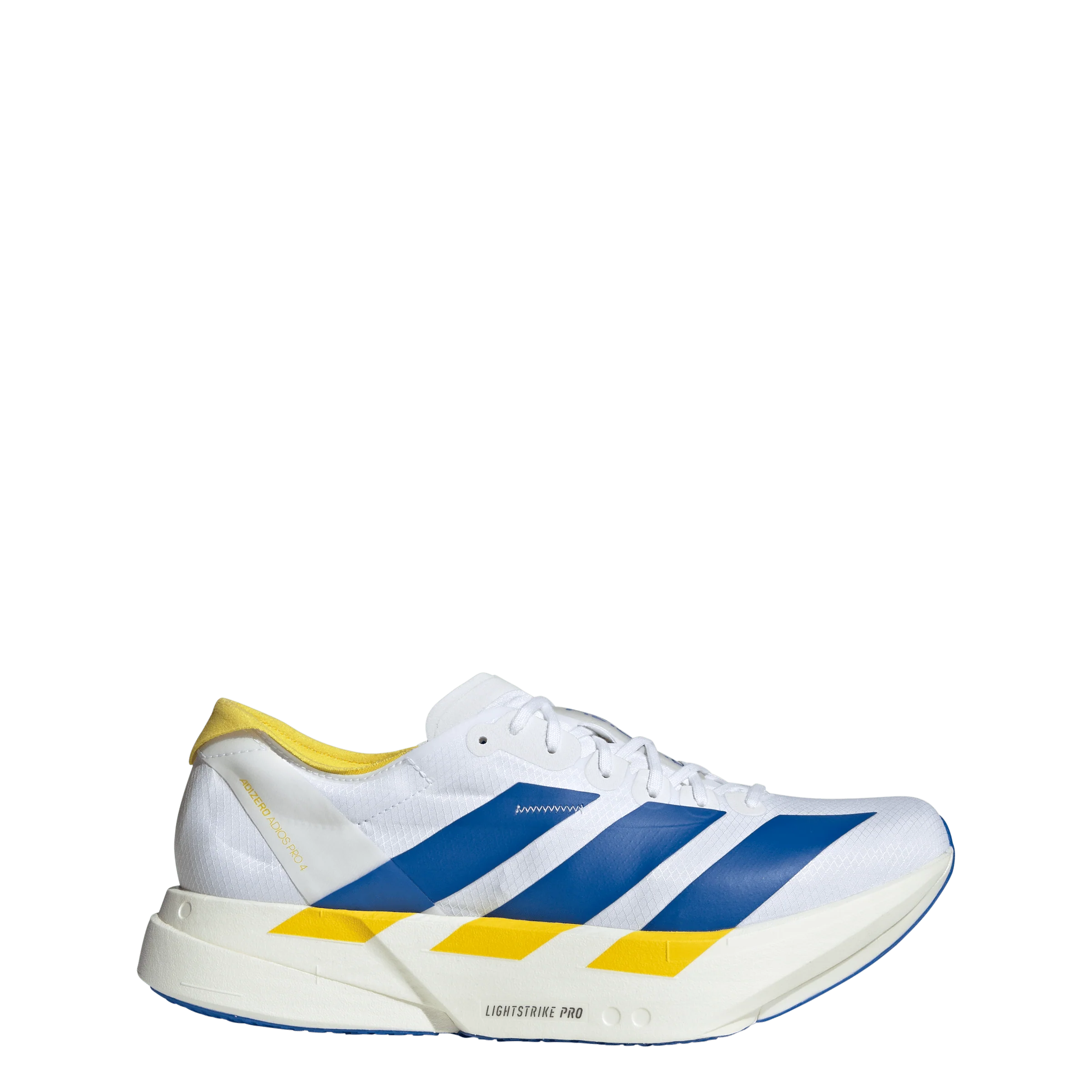 Adidas Mens Adizero Adios Pro 4 - Footwear White/Blue/Yellow - Neutral - SS26 - Image 4