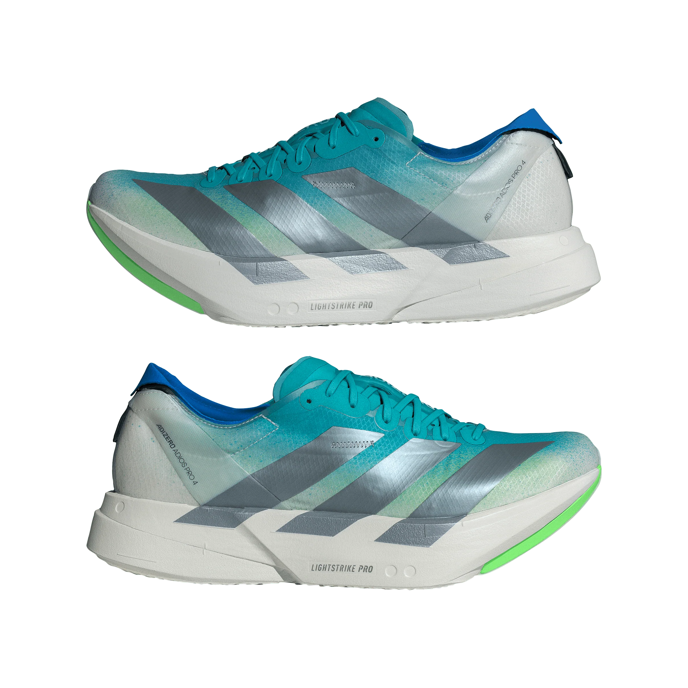Adidas Mens Adizero Adios Pro 4 - Hi-Res Aqua/Iron Metallic/Grey One - Neutral - SS26 - Image 3