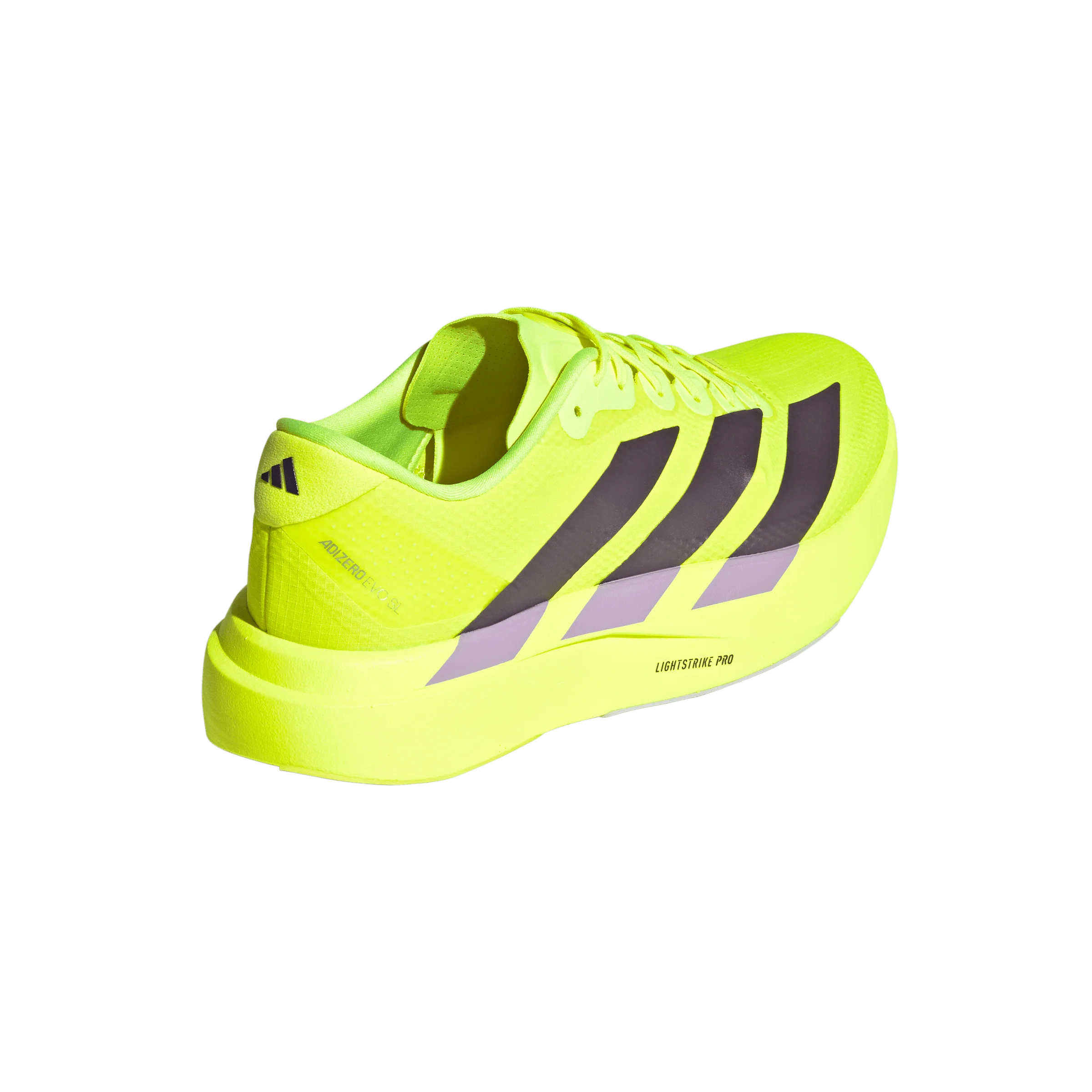 Adidas Mens Adizero Evo SL Woven - Solar Yellow/Aurora Plum/Powder Plum - Neutral - SS26 - Image 6