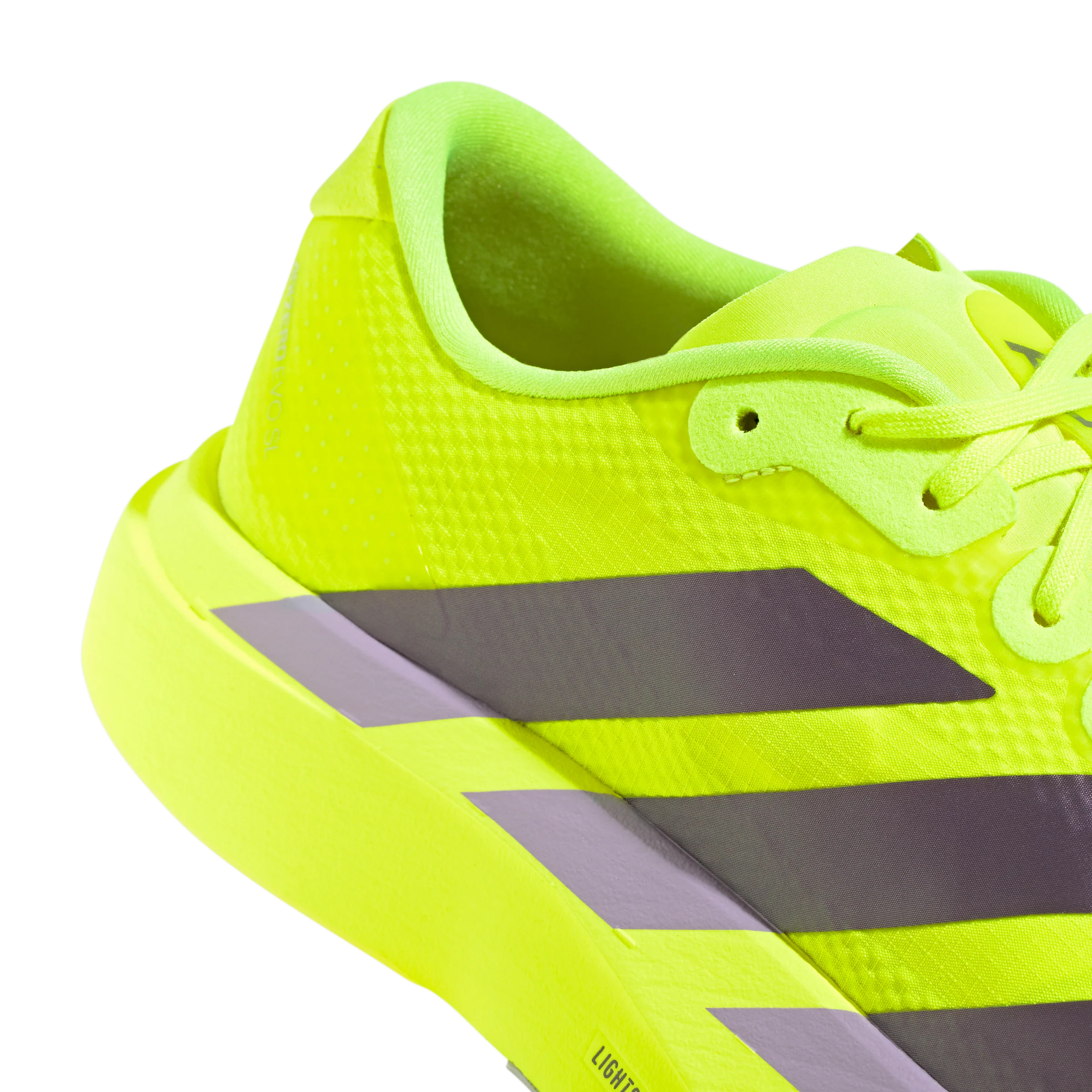 Adidas Mens Adizero Evo SL Woven - Solar Yellow/Aurora Plum/Powder Plum - Neutral - SS26 - Image 8