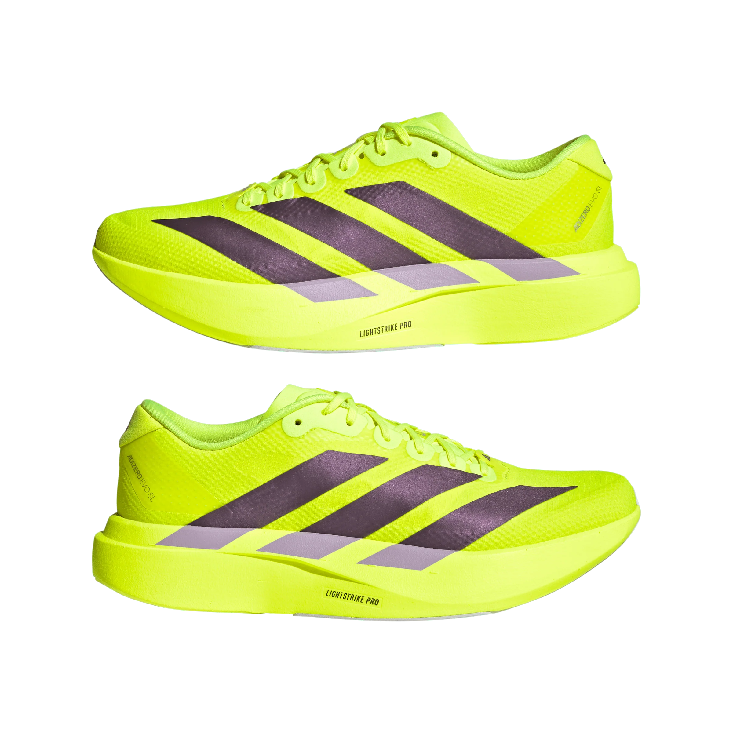 Adidas Mens Adizero Evo SL Woven - Solar Yellow/Aurora Plum/Powder Plum - Neutral - SS26 - Image 9