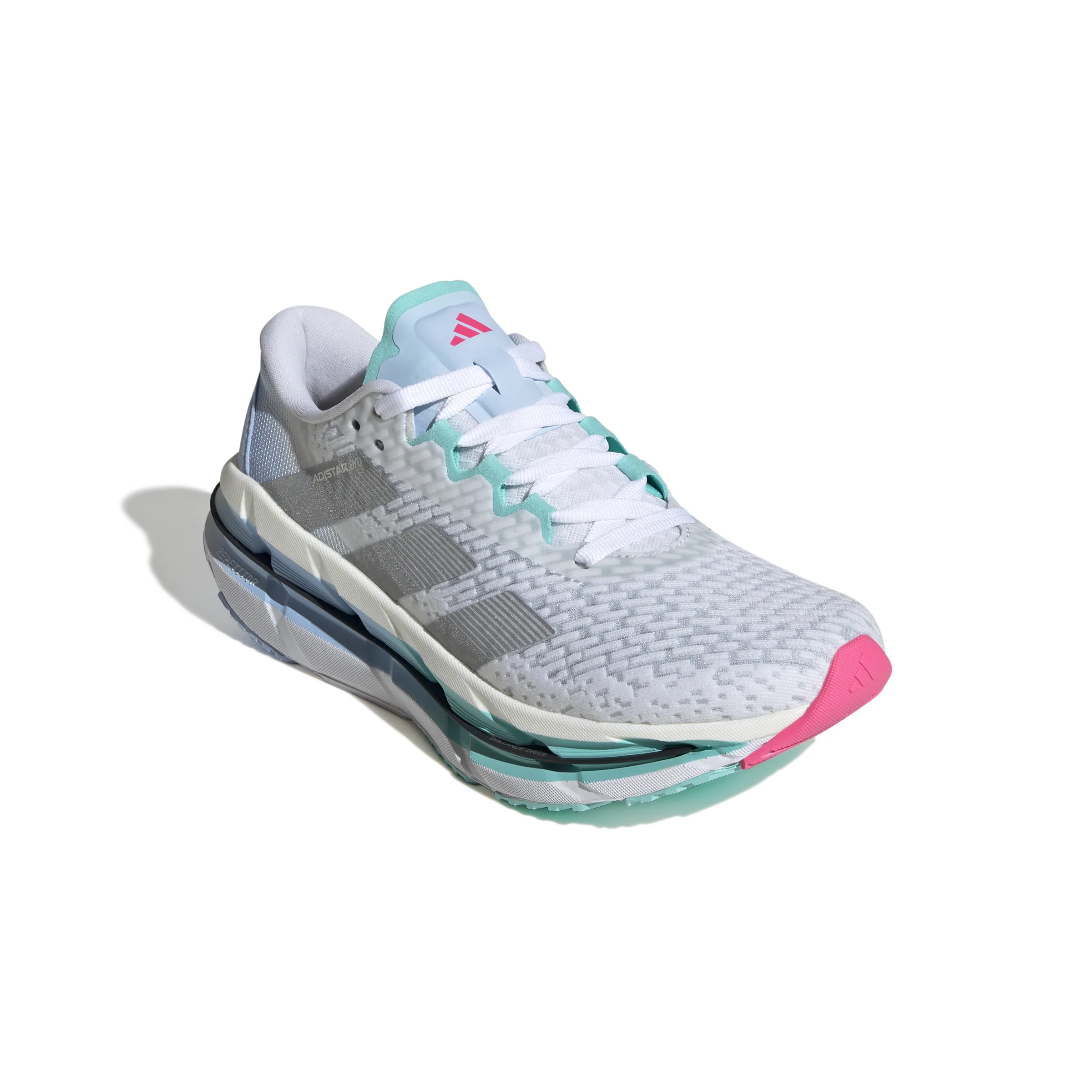 Adidas Womens Adistar BYD - Footwear White/Silver Metallic/Flash Aqua - Neutral - SS25 - Image 5
