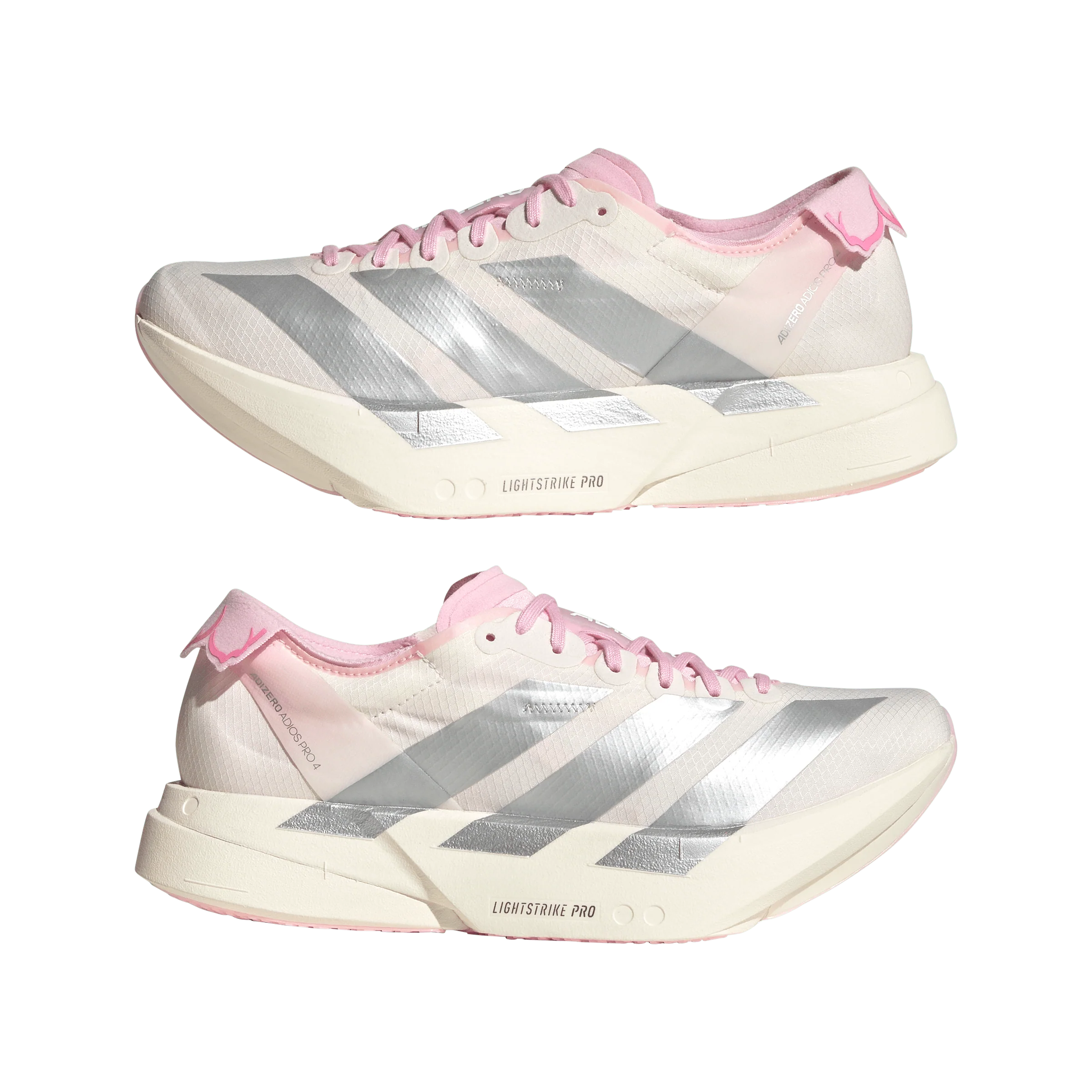 Adidas Womens Adizero Adios Pro 4 - Core White/Silver Metallic/Clear Pink - Neutral - SS26 - Image 10