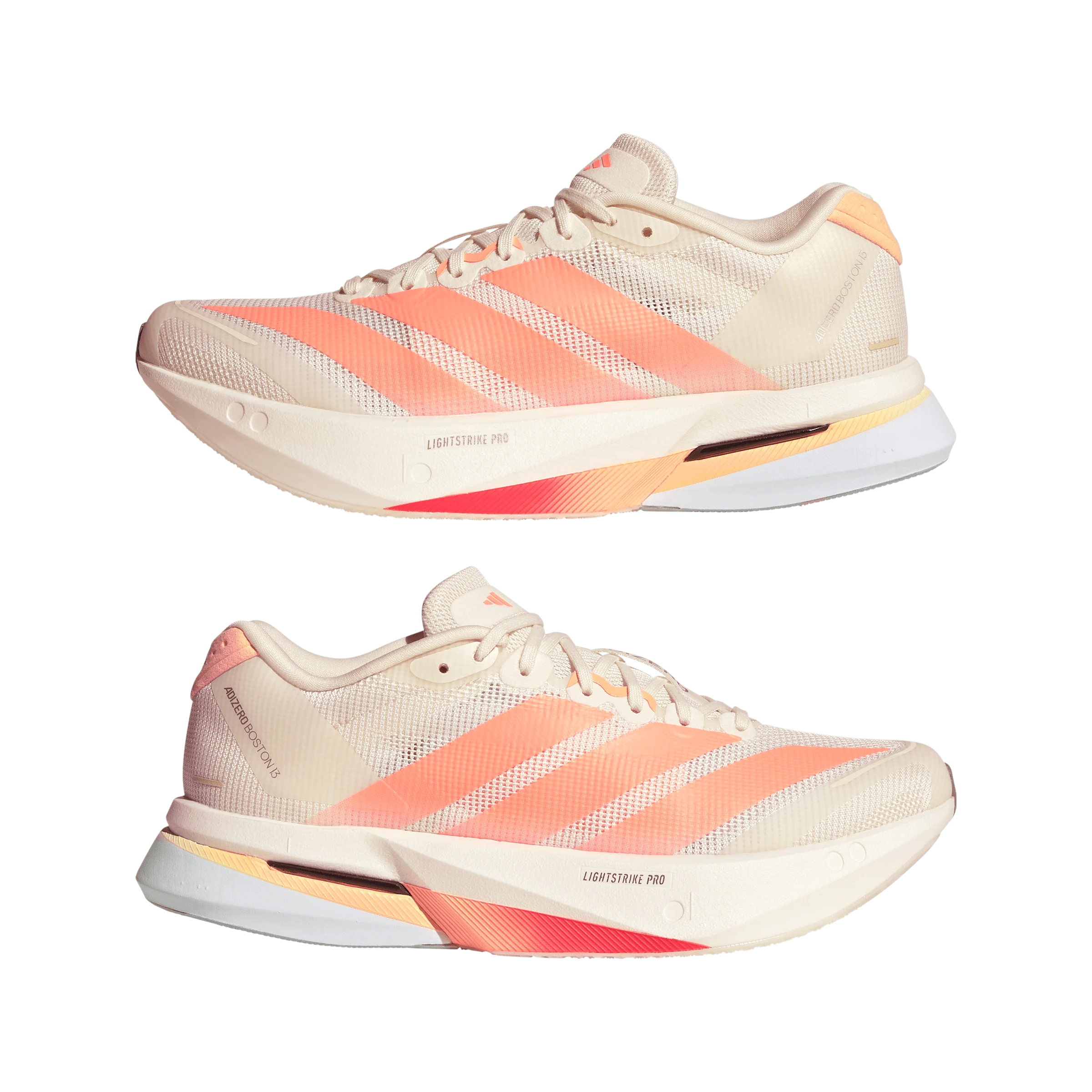 Adidas Womens Adizero Boston 13 - Off White/Beam Orange/Acid Orange - Neutral - SS26 - Image 3