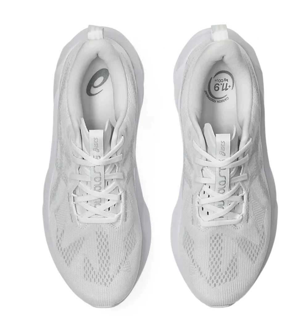 Asics Mens Novablast 5 - White/Piedmont Grey - Neutral - SS25 - Image 4