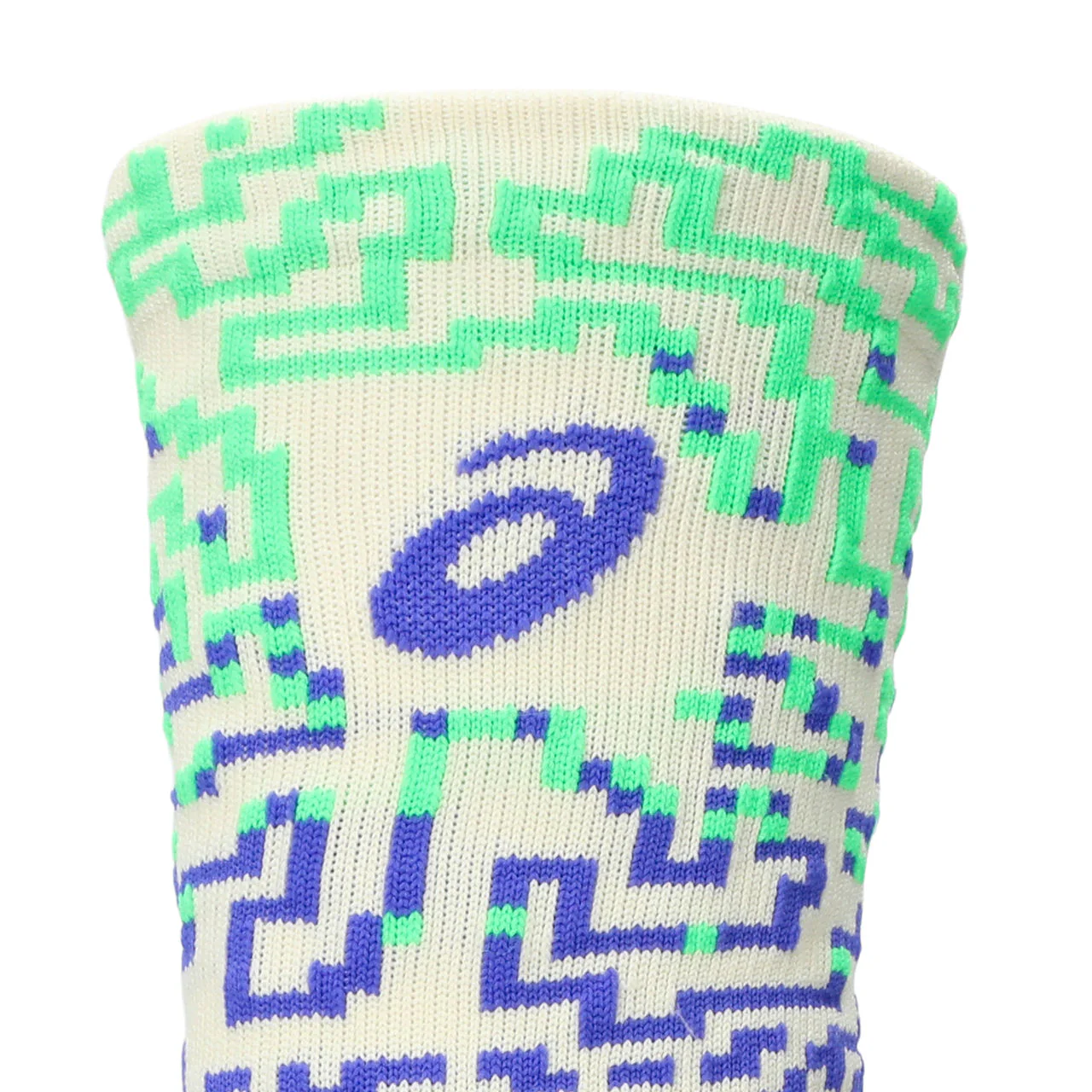 Asics Performance Run Sock Crew - Ivory/Cobalt Burst/Vital Green - Image 2
