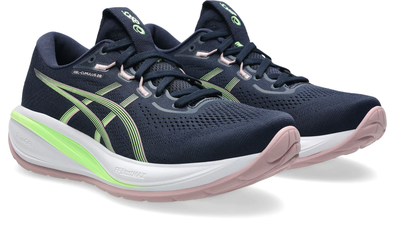 Asics Womens Gel Cumulus 28 - Midnight/Illuminate Green - Neutral - SS26 - Image 5