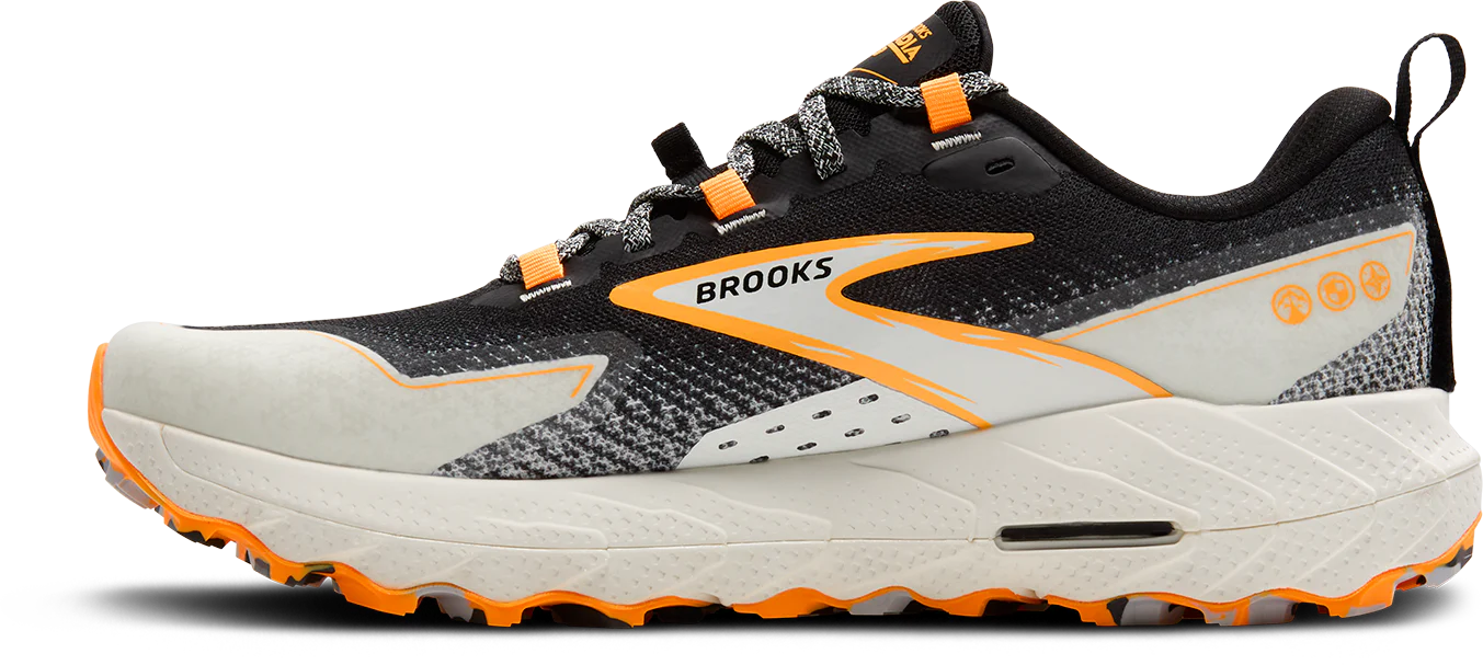 Brooks Mens Cascadia 18 - Black/Blue Wash/Orange - Trail - SS25 - Image 5