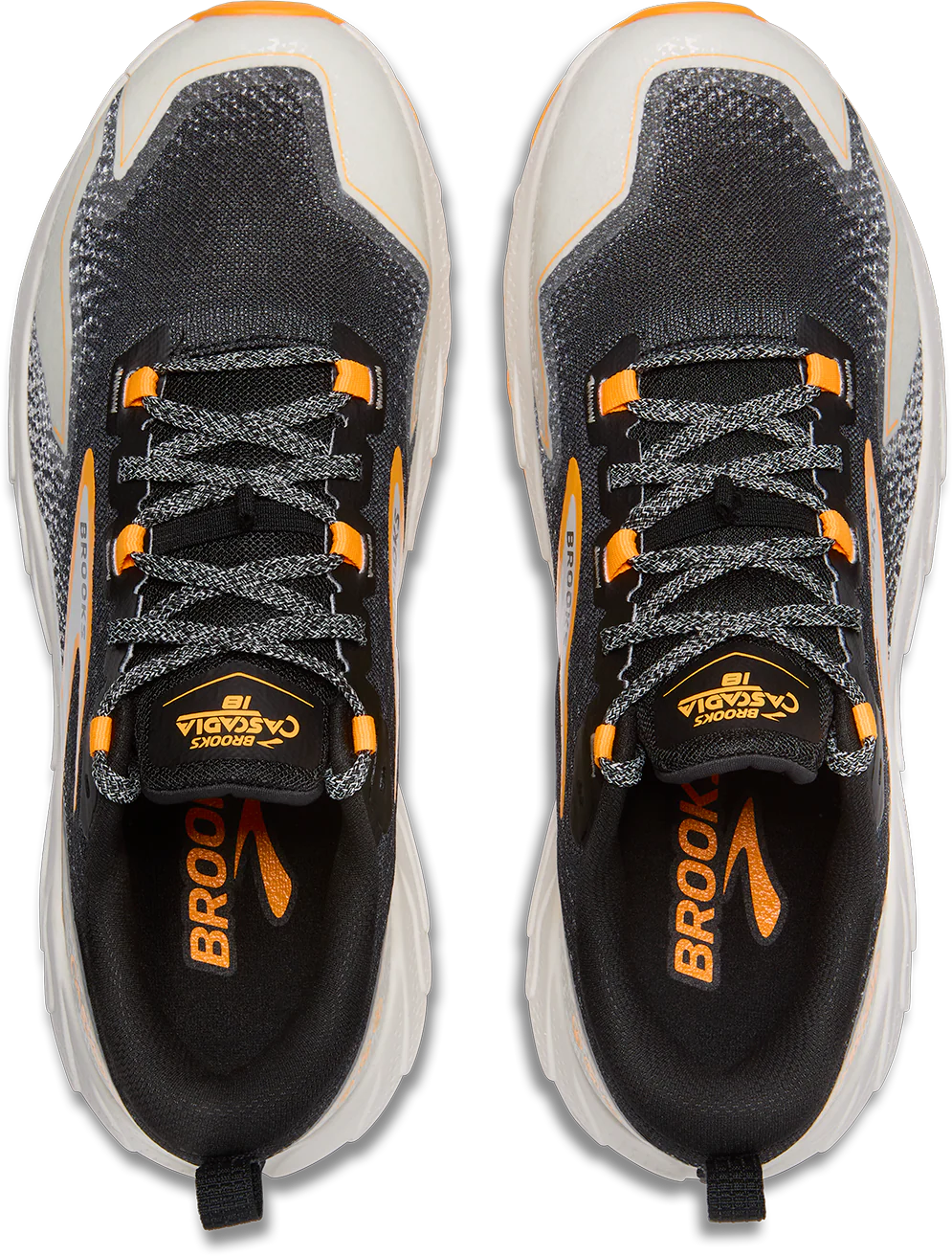 Brooks Mens Cascadia 18 - Black/Blue Wash/Orange - Trail - SS25 - Image 6