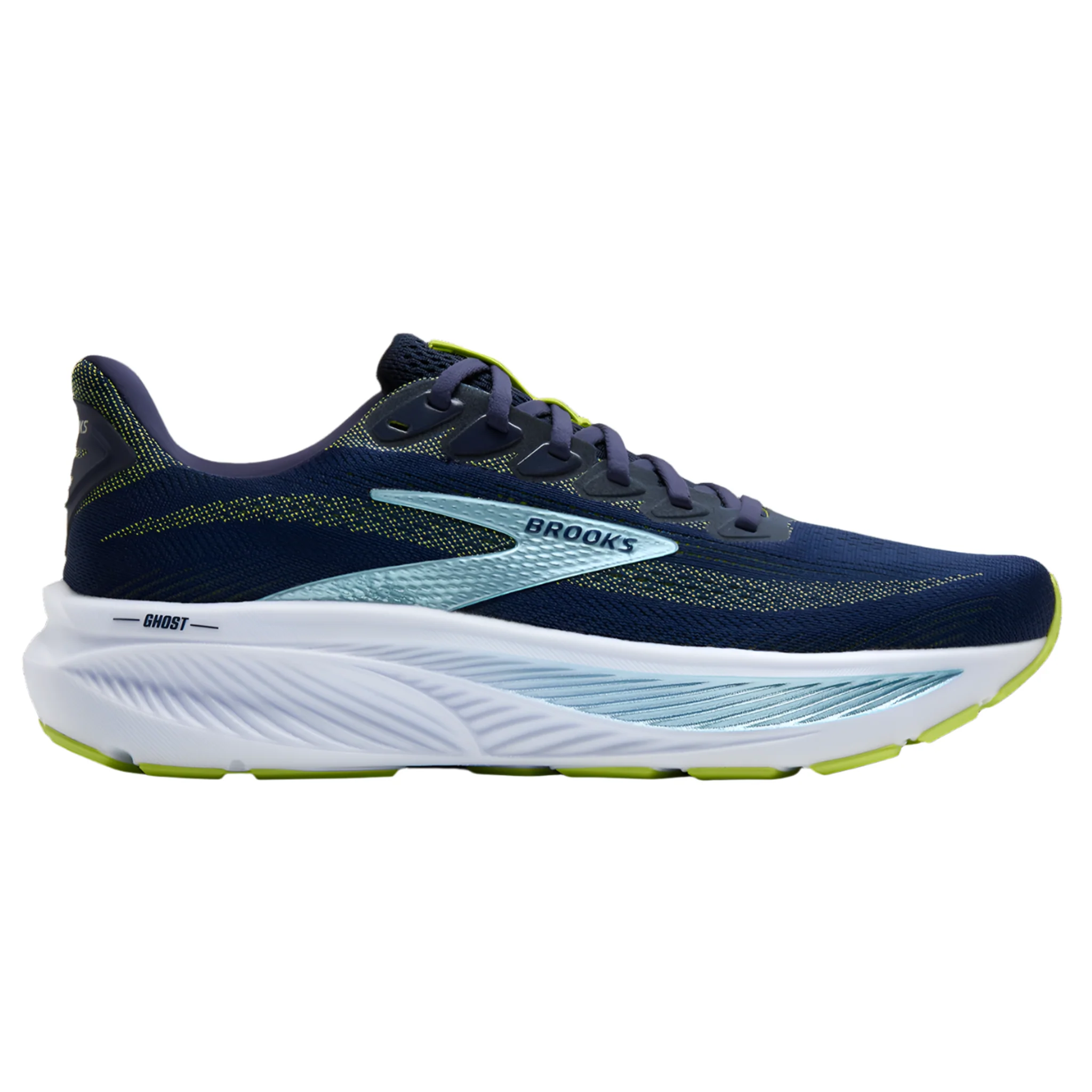 Brooks Mens Ghost 17 - Peacoat/Lime/Blue - Neutral - AW25