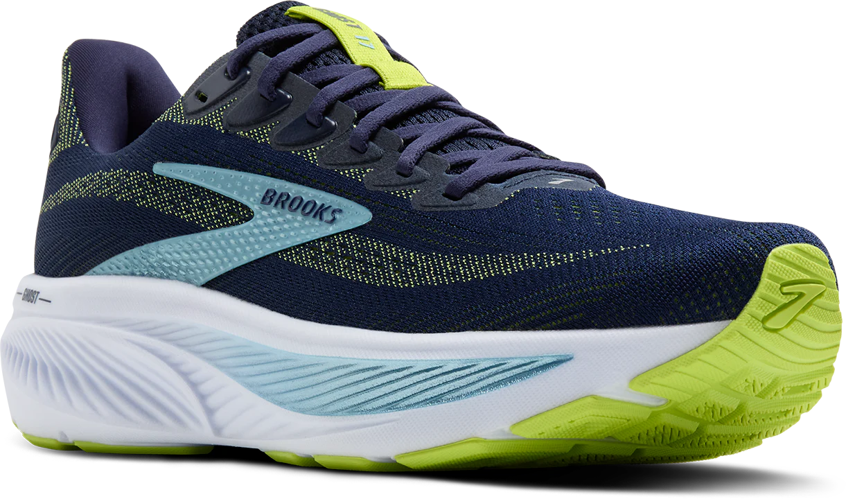 Brooks Mens Ghost 17 - Peacoat/Lime/Blue - Neutral - AW25 - Image 3
