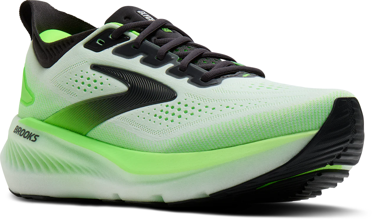 Brooks Mens Glycerin 23 - White/Phantom/Green Gecko - Neutral - SS26 - Image 3