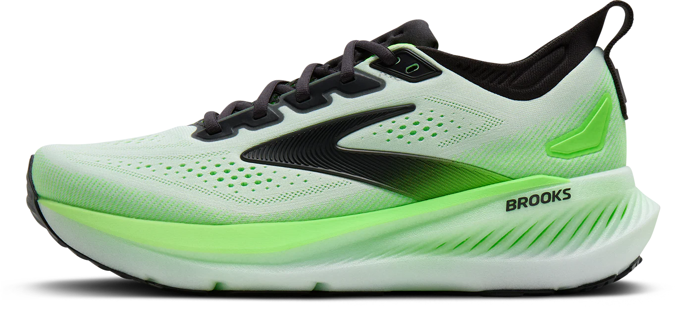 Brooks Mens Glycerin 23 - White/Phantom/Green Gecko - Neutral - SS26 - Image 4