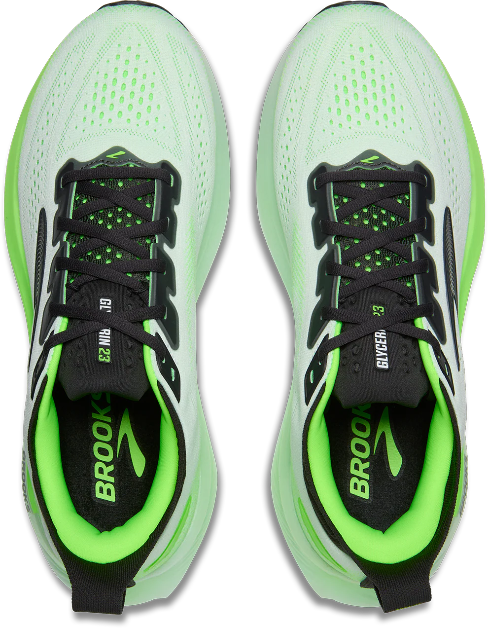 Brooks Mens Glycerin 23 - White/Phantom/Green Gecko - Neutral - SS26 - Image 7