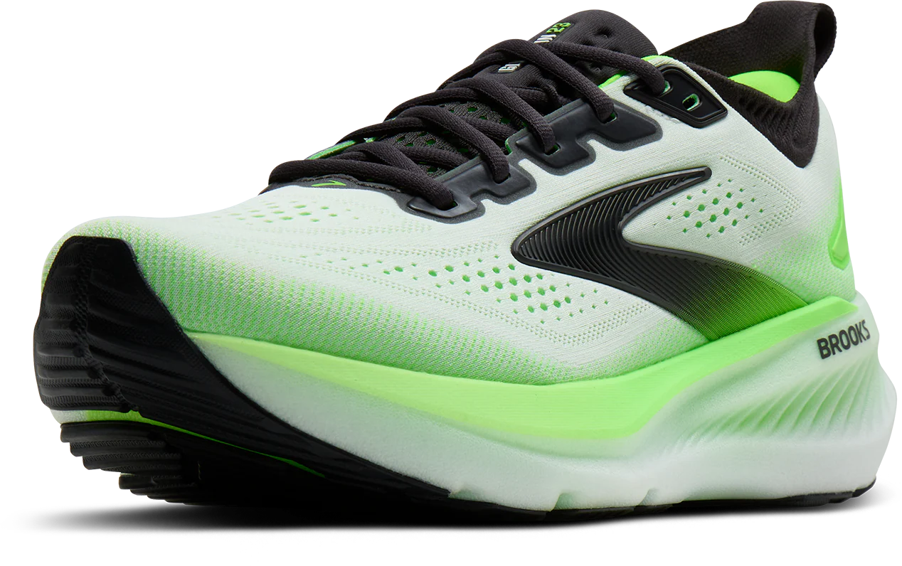 Brooks Mens Glycerin 23 - White/Phantom/Green Gecko - Neutral - SS26 - Image 8