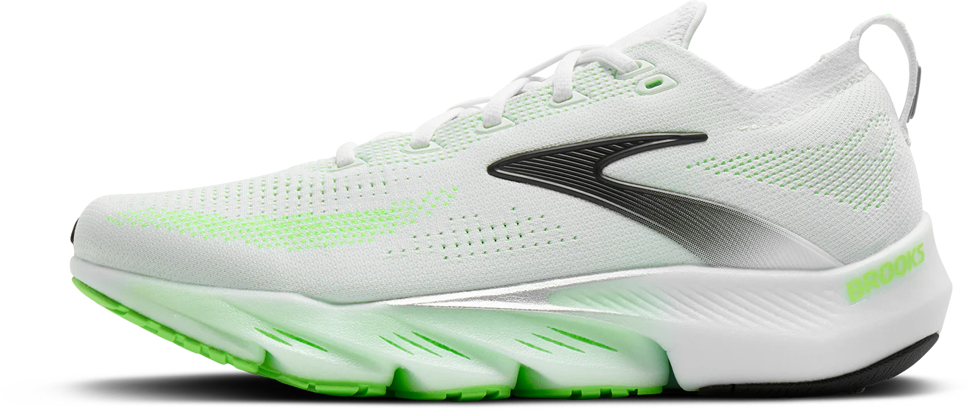 Brooks Mens Glycerin Flex - White/Green Gecko/Phantom - SS26 - Image 4