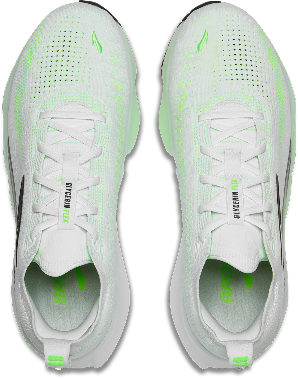 Brooks Mens Glycerin Flex - White/Green Gecko/Phantom - SS26 - Image 7