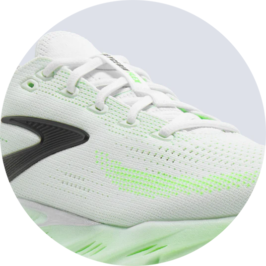 Brooks Mens Glycerin Flex - White/Green Gecko/Phantom - SS26 - Image 9