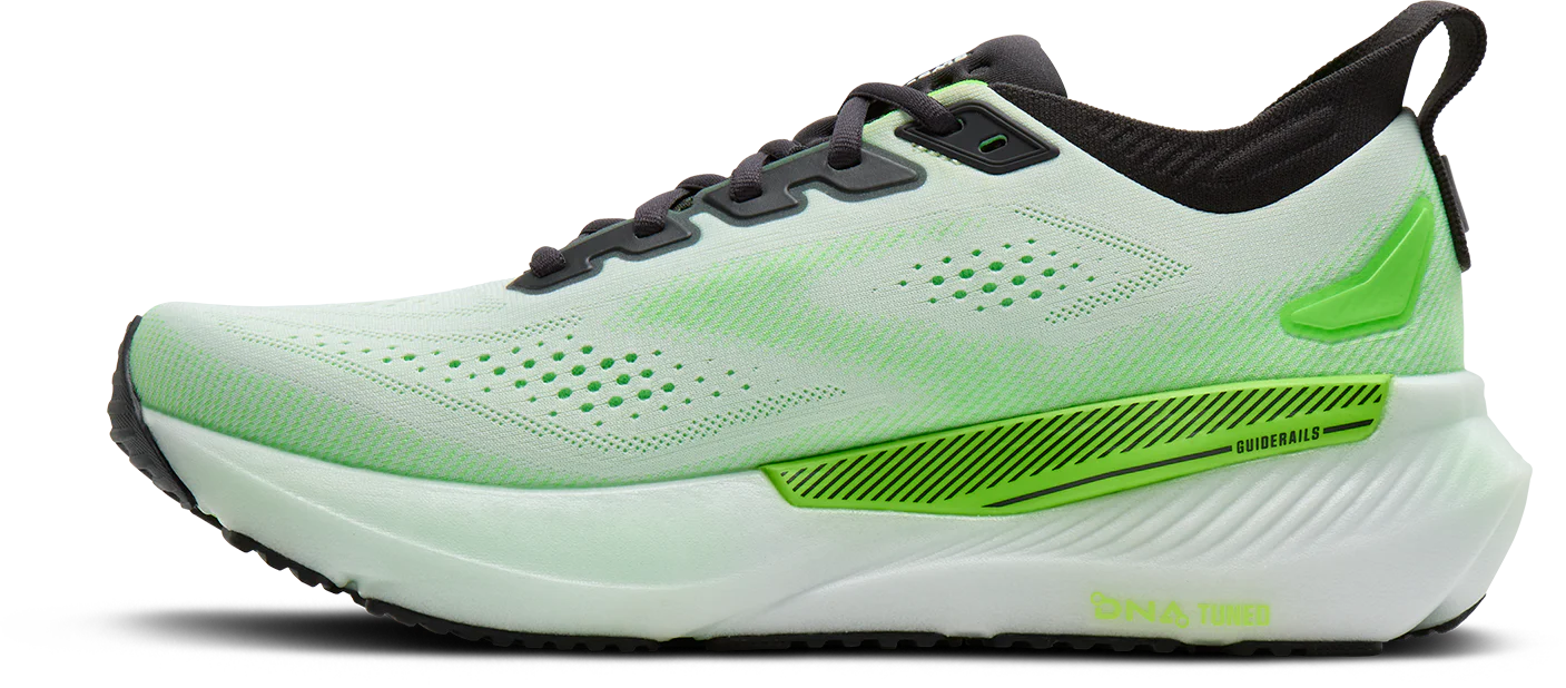 Brooks Mens Glycerin GTS 23 - White/Phantom/Green Gecko - Stability - SS26 - Image 6