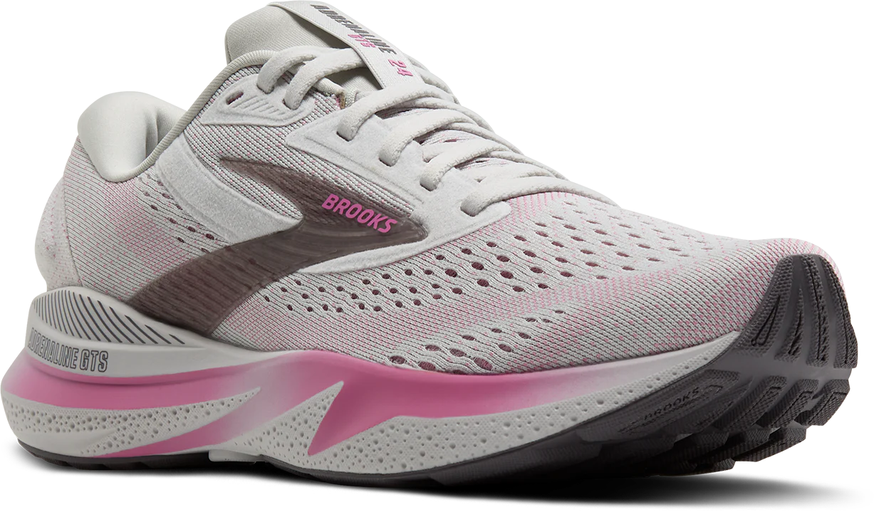 Brooks Womens Adrenaline GTS 24 - Oyster/Excalibur/Pink - Stability - AW25 - Image 3