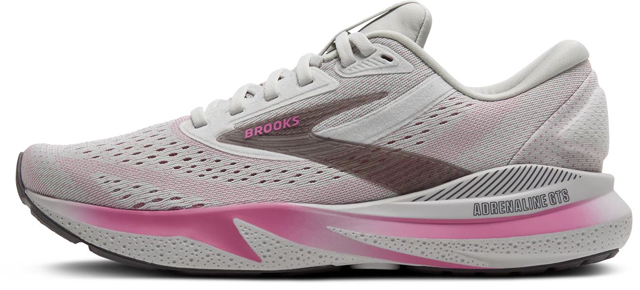 Brooks Womens Adrenaline GTS 24 - Oyster/Excalibur/Pink - Stability - AW25 - Image 4