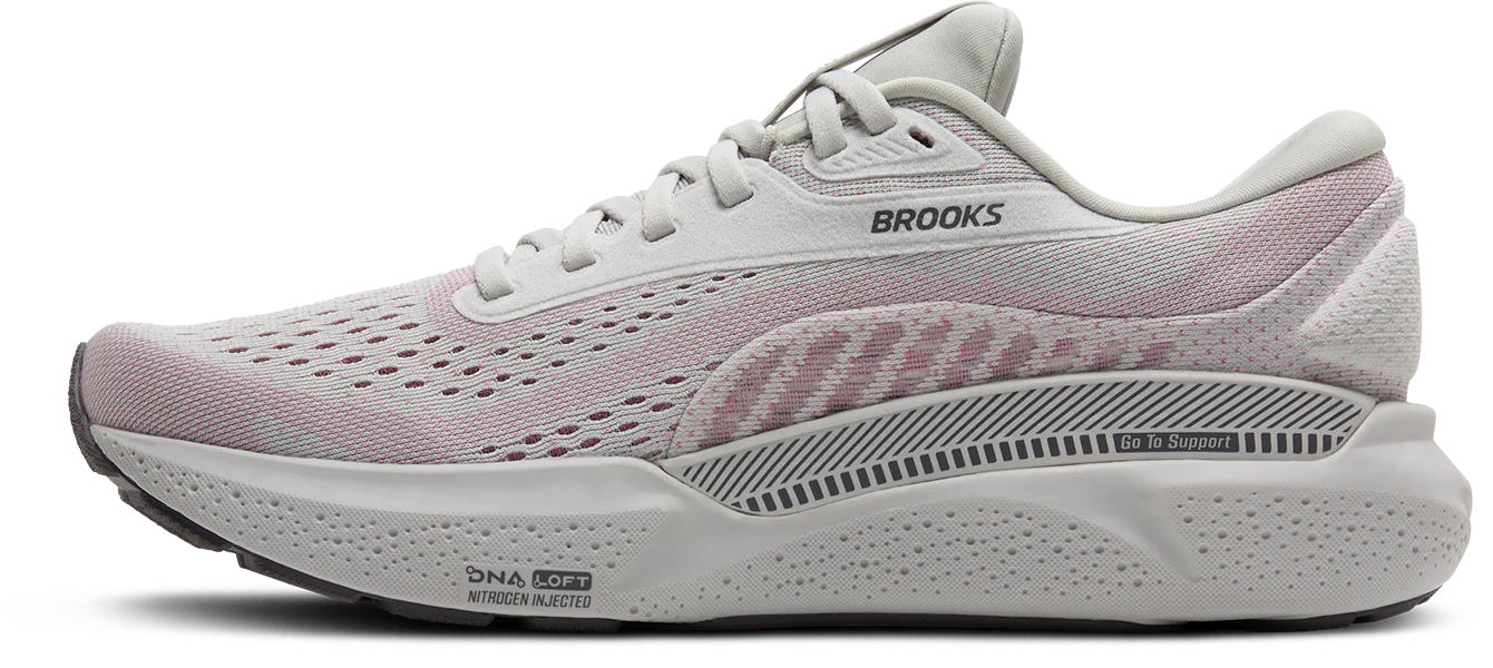 Brooks Womens Adrenaline GTS 24 - Oyster/Excalibur/Pink - Stability - AW25 - Image 5