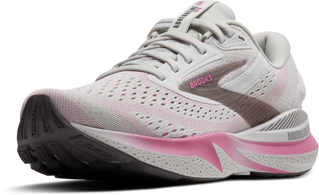 Brooks Womens Adrenaline GTS 24 - Oyster/Excalibur/Pink - Stability - AW25 - Image 6