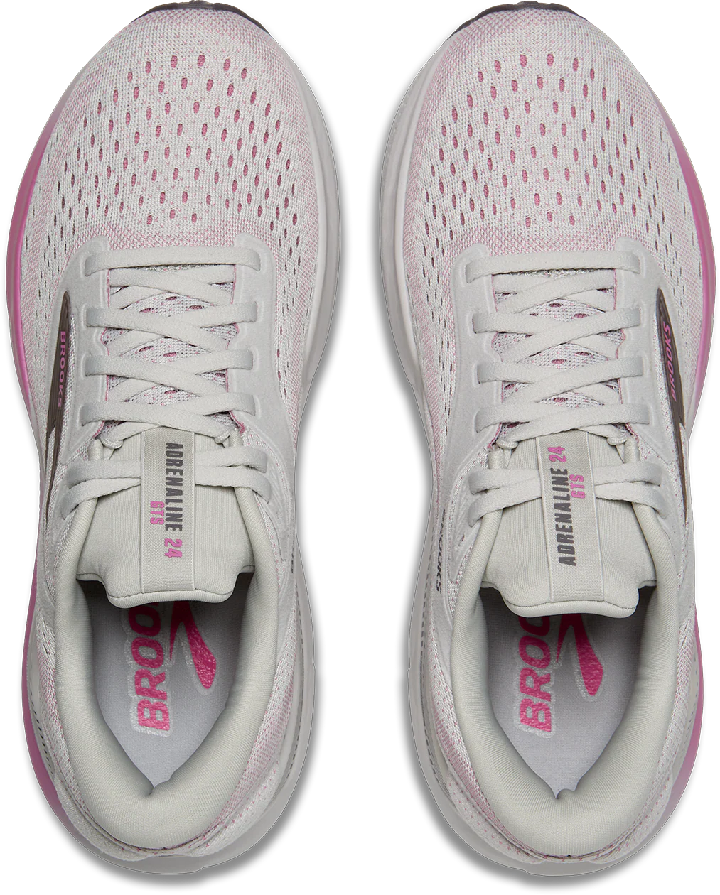 Brooks Womens Adrenaline GTS 24 - Oyster/Excalibur/Pink - Stability - AW25 - Image 7