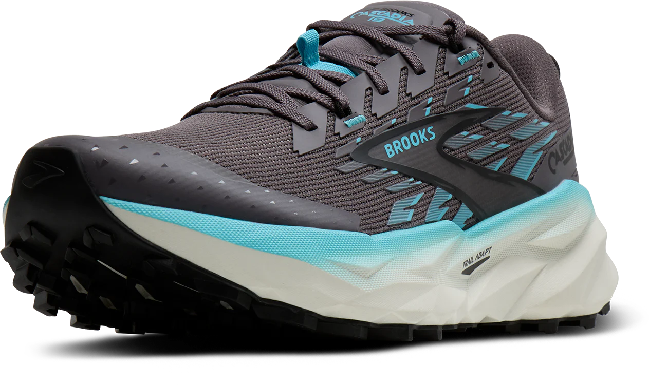 Brooks Womens Cascadia 19 - Rabbit/Black/Bluefish - Trail - SS26 - Image 3