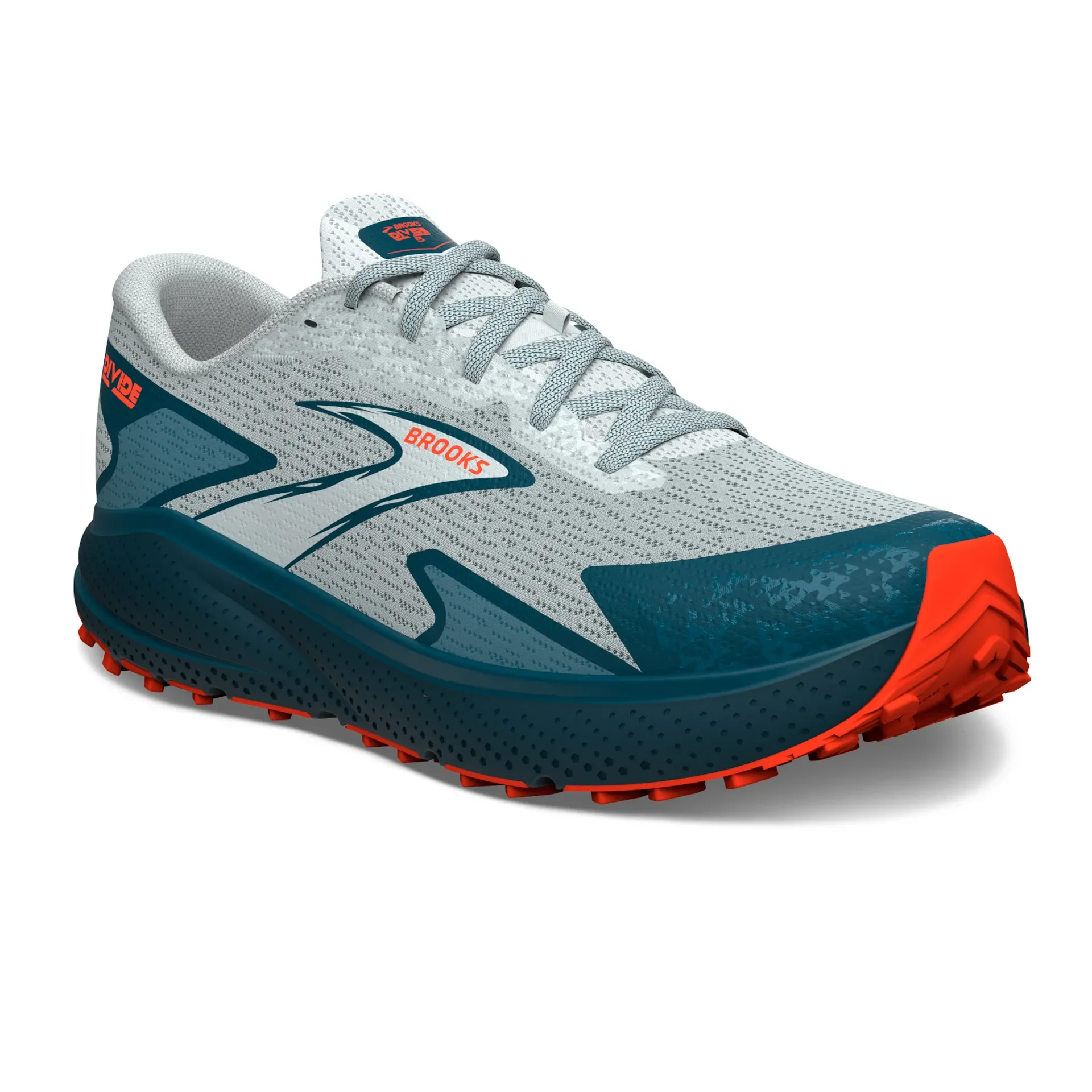 Brooks Womens Divide 5 - Bit of Blue/Legion Blue/Flame - Trail - SS25 - Image 3