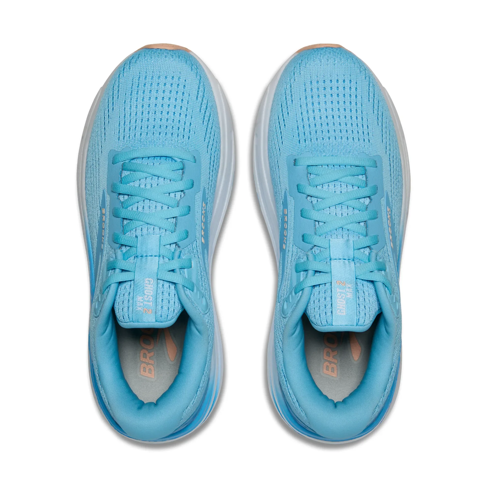 Brooks Womens Ghost Max 2 - Baltic Sea/Bonnie Blue/Peach - Neutral - SS25 - Image 6