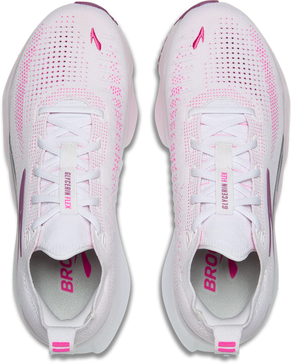 Brooks Womens Glycerin Flex - White/Cyber Pink/Argyle - SS26 - Image 7