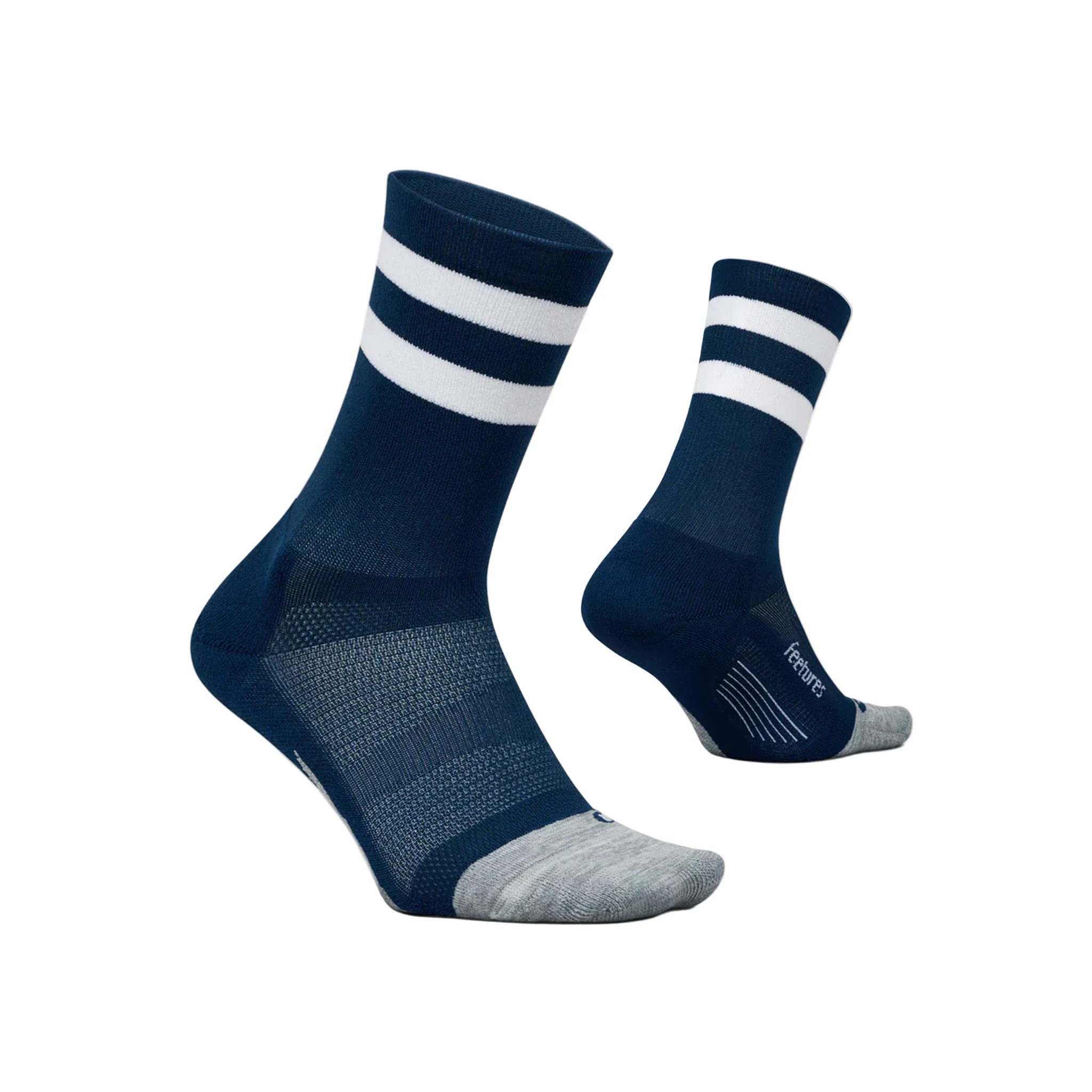 Feetures Elite Light Cushion Mini Crew - Navy High Top Stripe - SS25 - Image 2