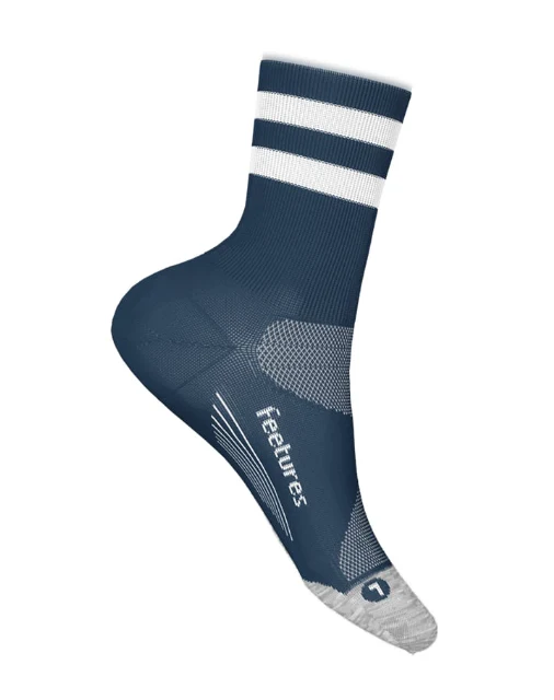 Feetures Elite Light Cushion Mini Crew - Navy High Top Stripe - SS25 - Image 4