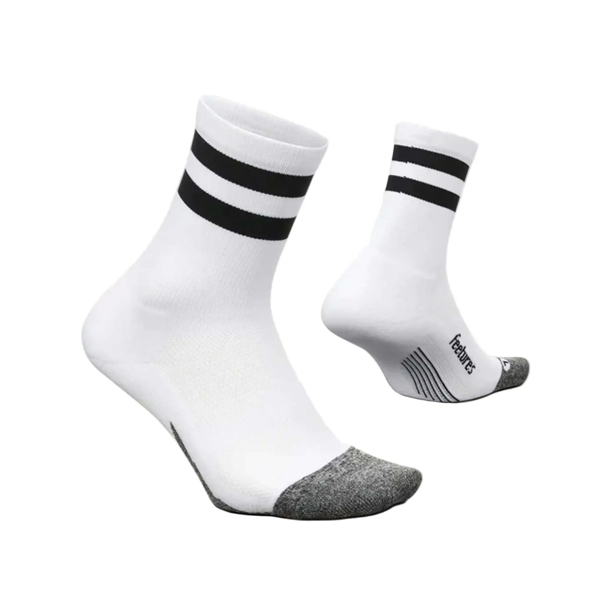 Feetures Elite Light Cushion Mini Crew - White High Top Stripe - Image 2