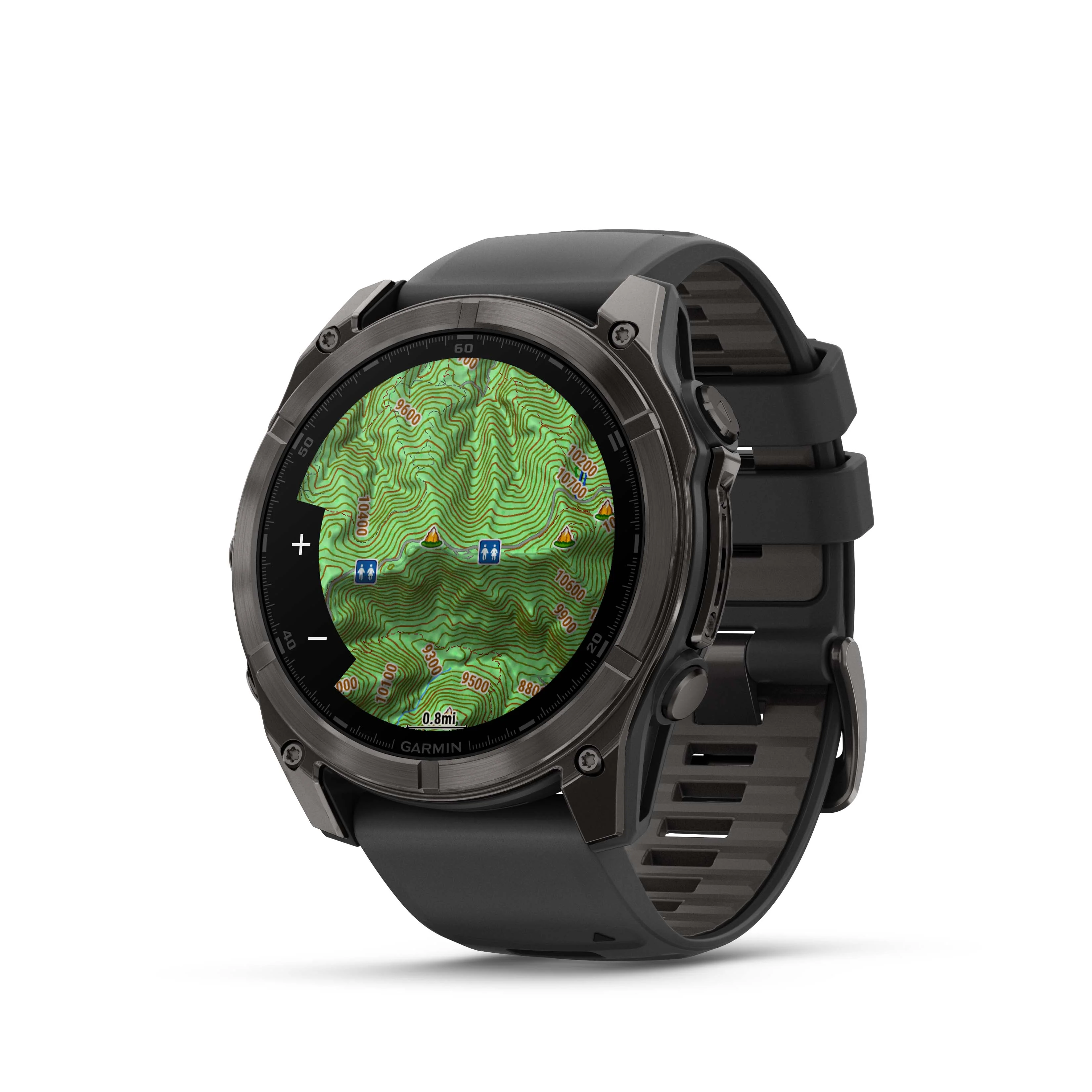 Garmin Fenix 8 - 51mm, AMOLED - Sapphire, Carbon Grey DLC with Black/Pebble Grey Silicone Band - Image 8