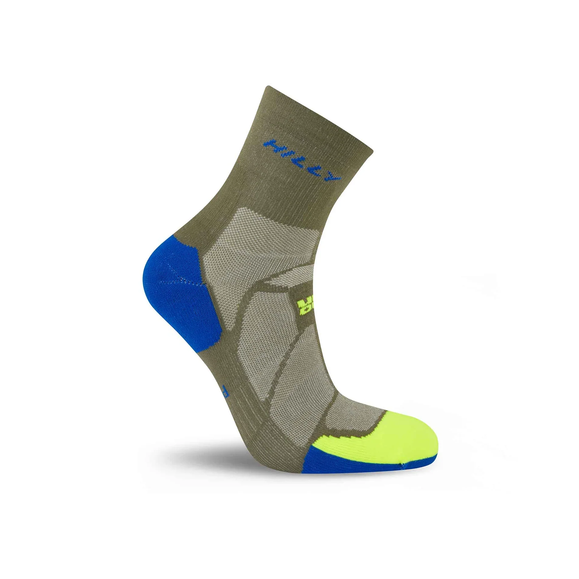Hilly Marathon Fresh Anklet - Olive/Fluo Yellow - Image 2