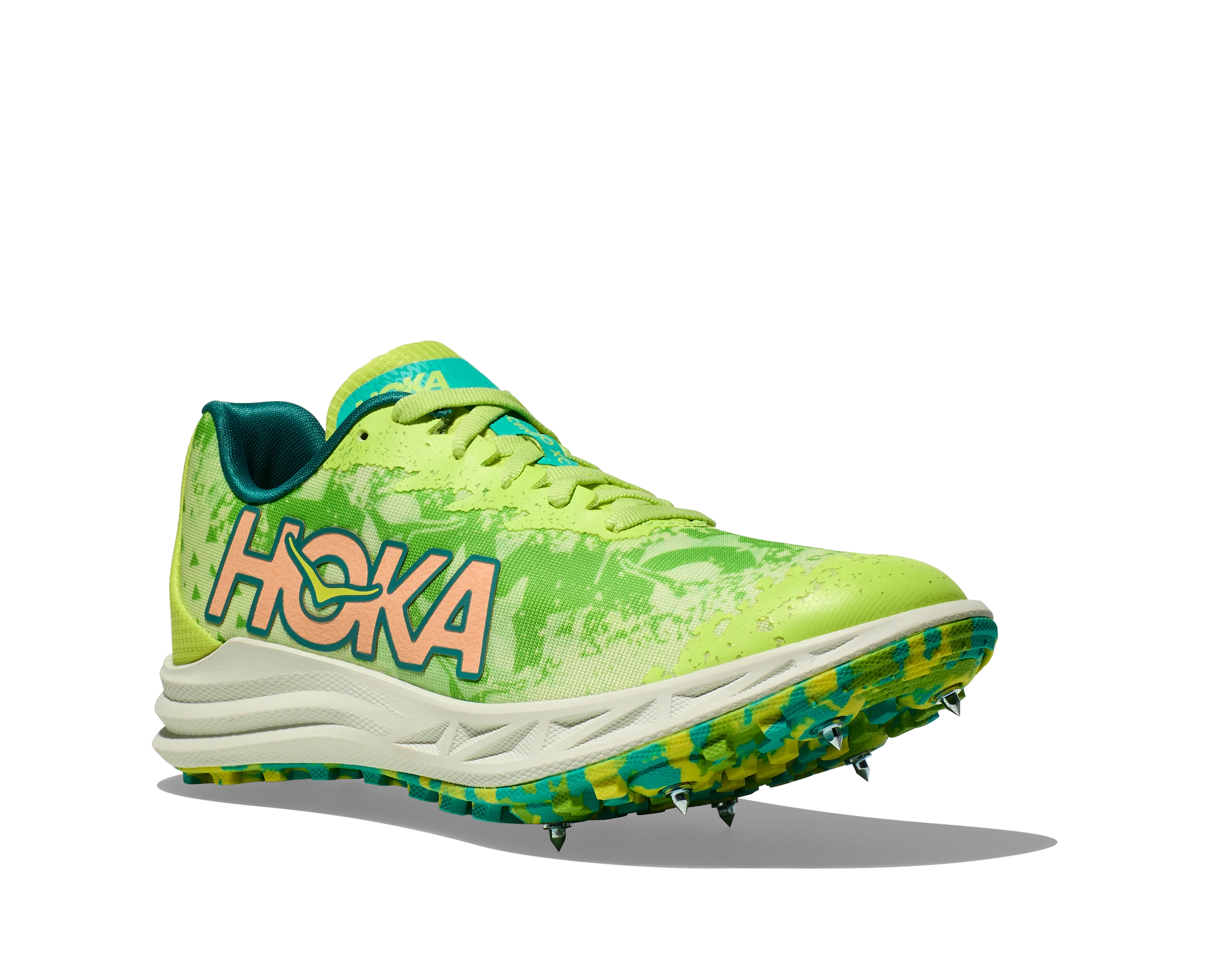 Hoka Crescendo Cross Country Spikes - Lettuce/Electric Lime - Image 7