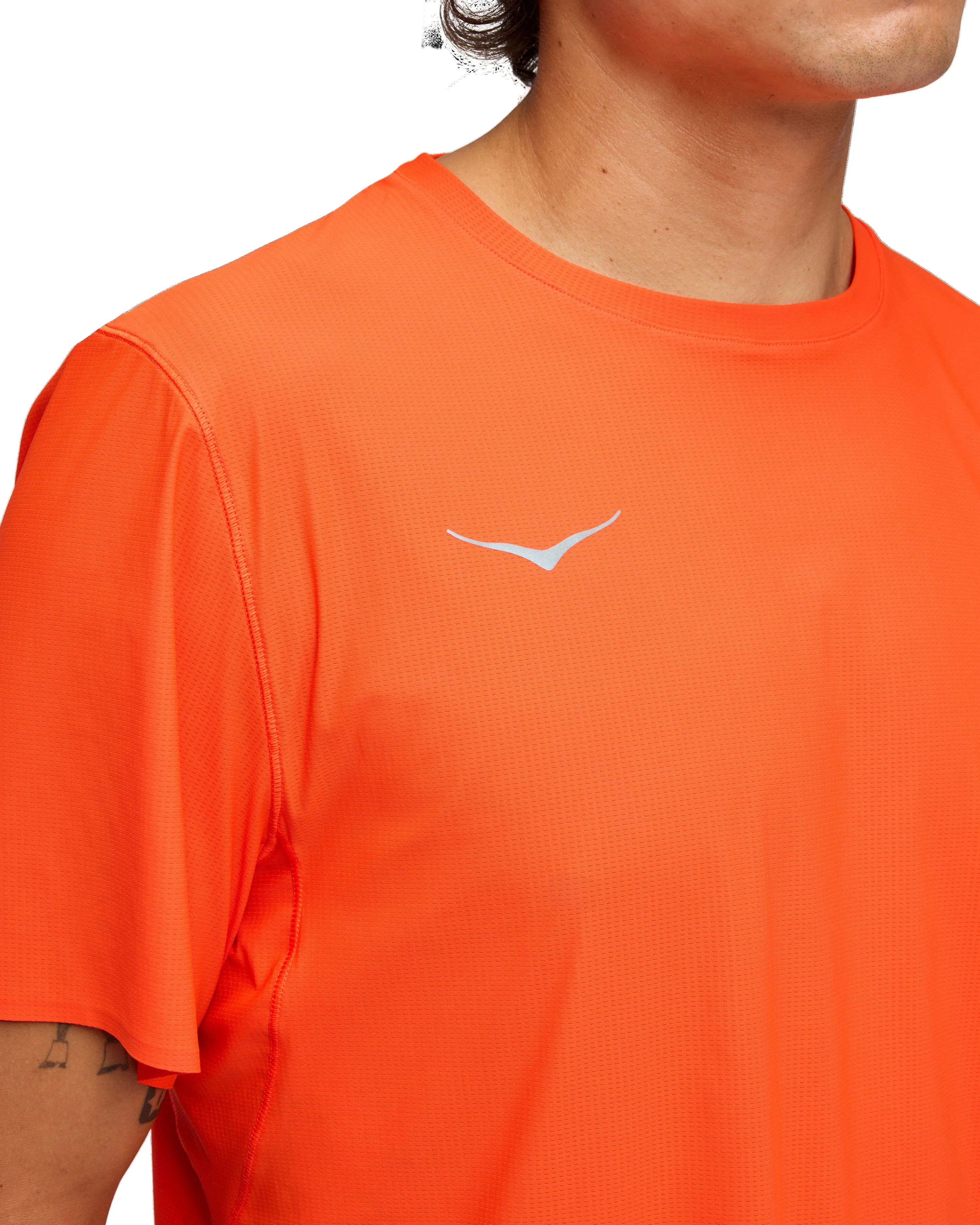 Hoka Mens Airolite Run Short Sleeve 2.0 - Lava - Image 4