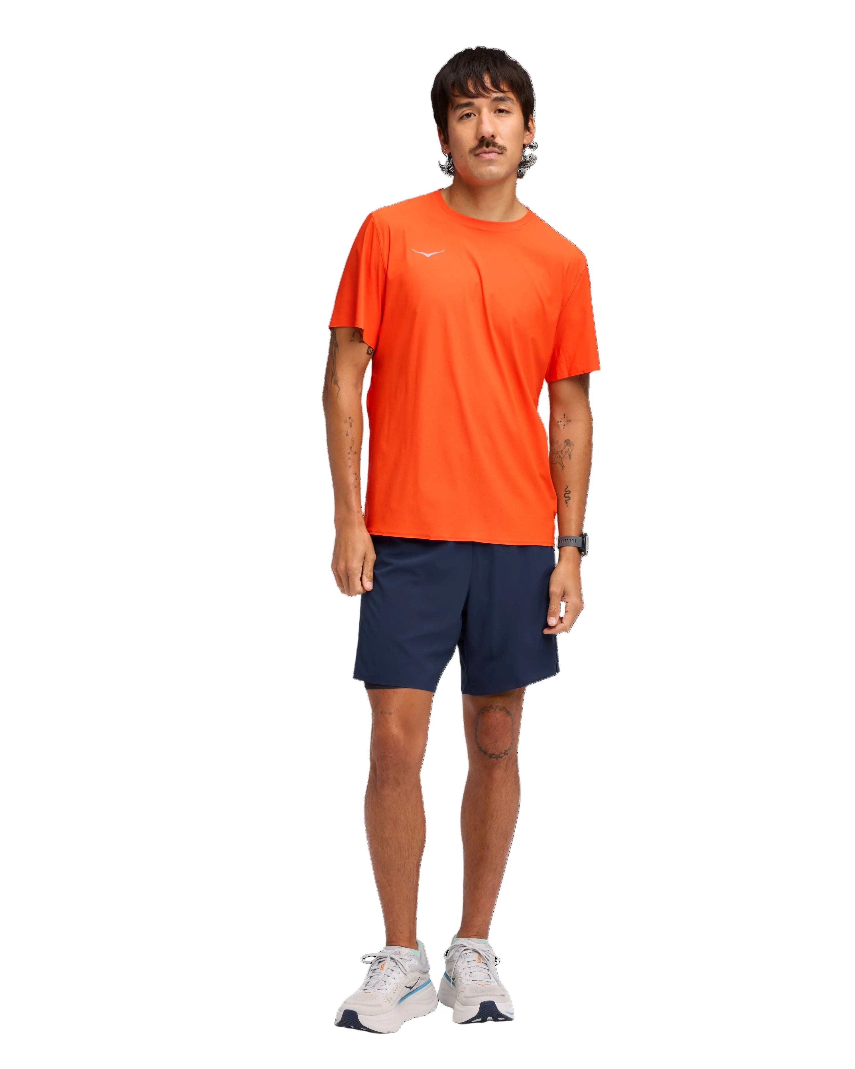 Hoka Mens Airolite Run Short Sleeve 2.0 - Lava - Image 5