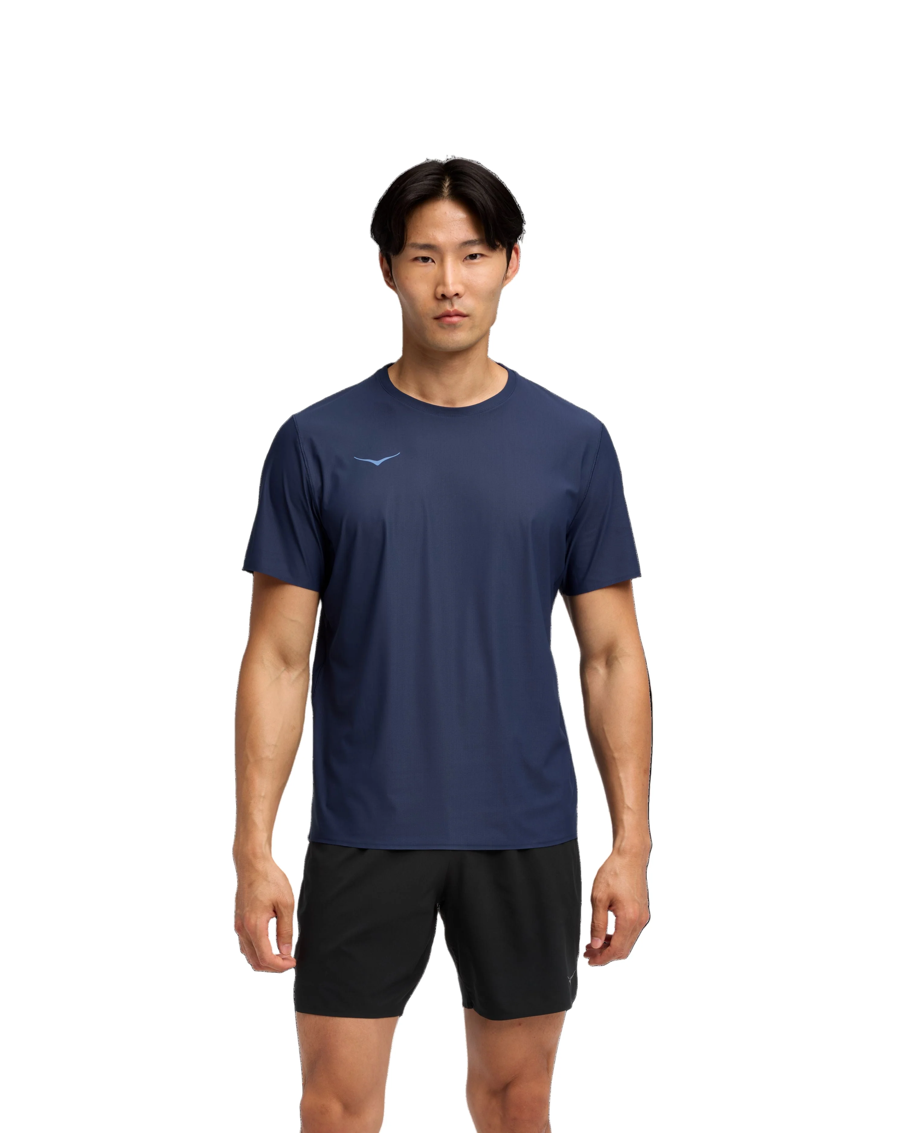 Hoka Mens Airolite Run Short Sleeve 2.0 - Midnight Blue - Image 4
