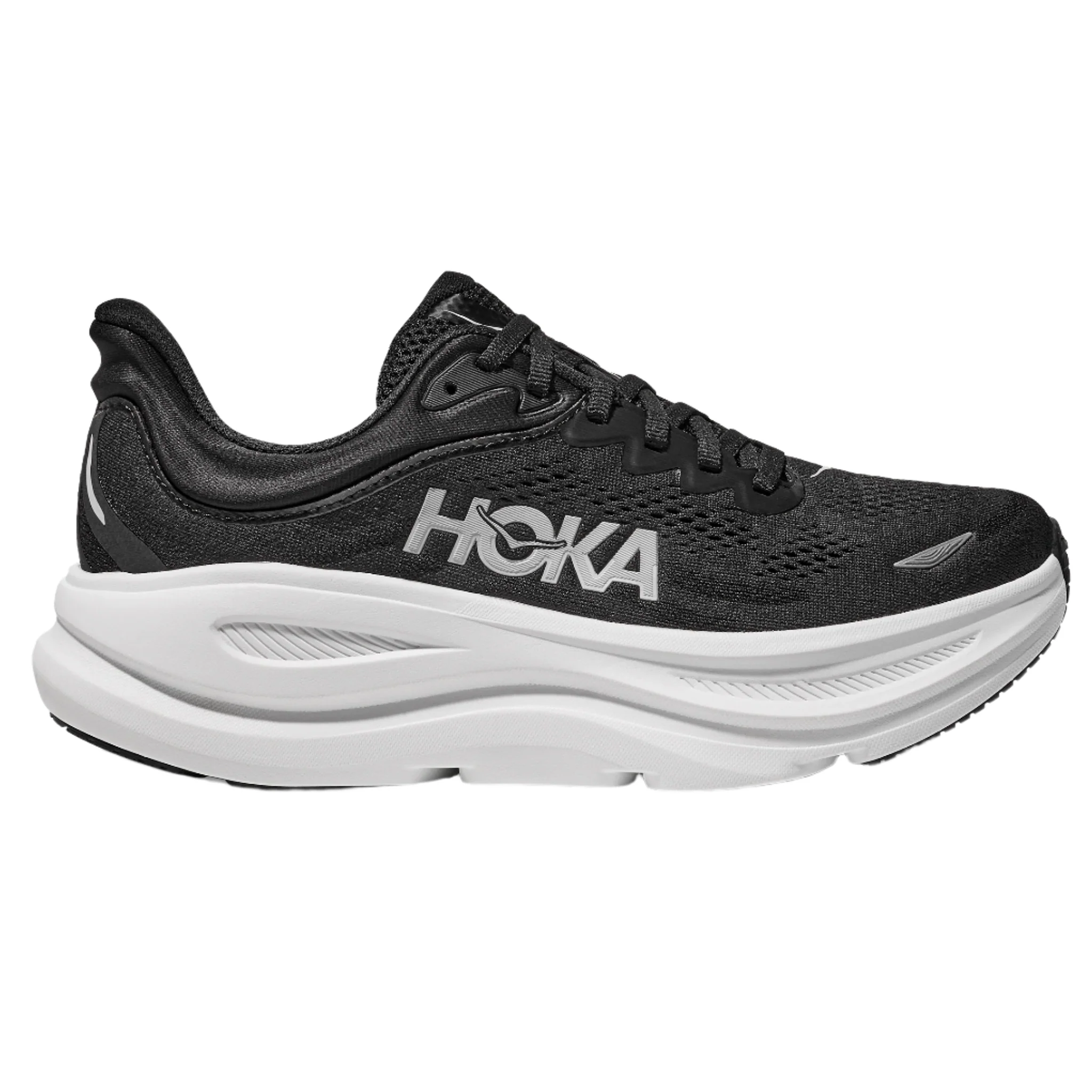 Hoka Mens Bondi 9 - Black/White - Neutral - AW25