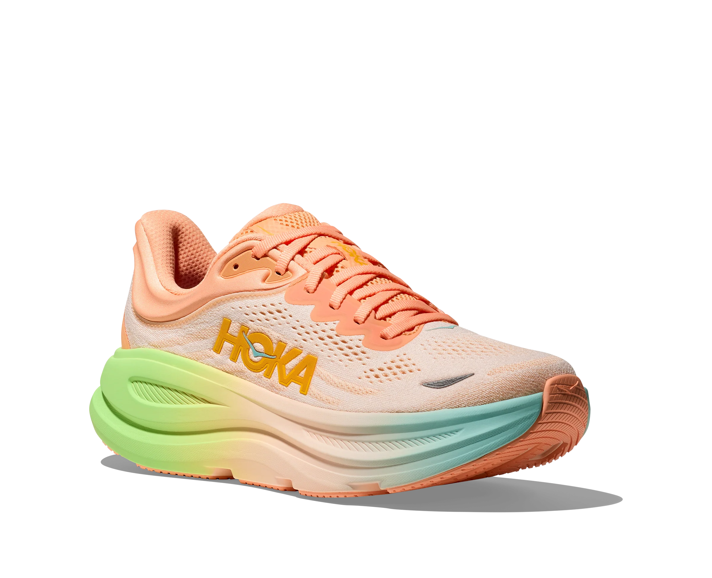 Hoka Mens Bondi 9 - Frost/Pale Tangerine - Neutral - SS25 - Image 7