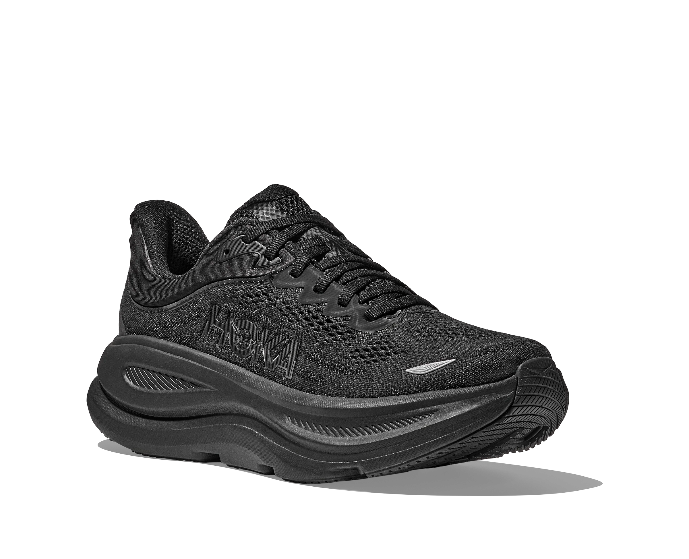 Hoka Mens Bondi 9 Wide - 2E Width - Black/Black - Neutral - AW25 - Image 7
