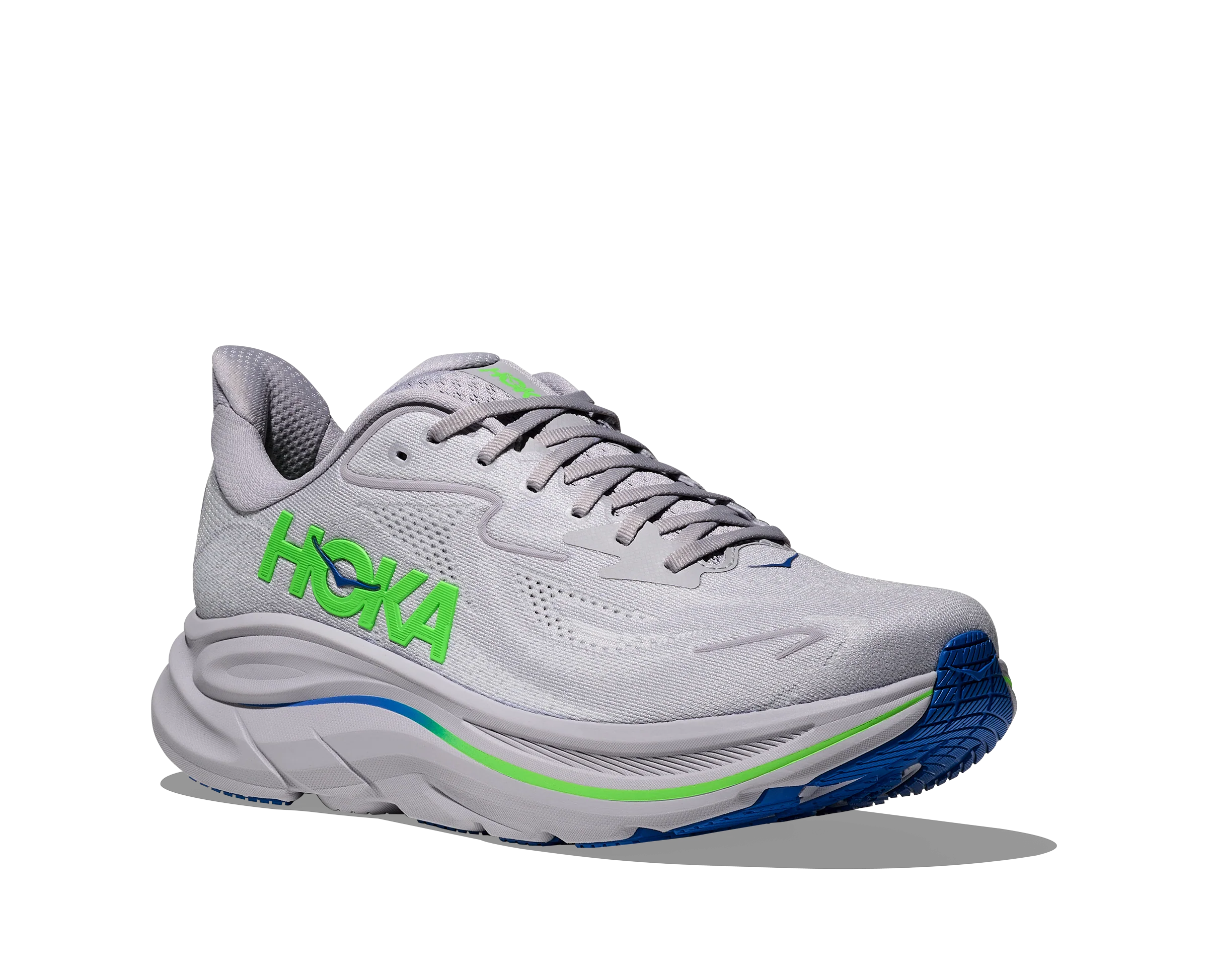 Hoka Mens Clifton 10 - Ash Grey/Neon Green - Neutral - SS26 - Image 5