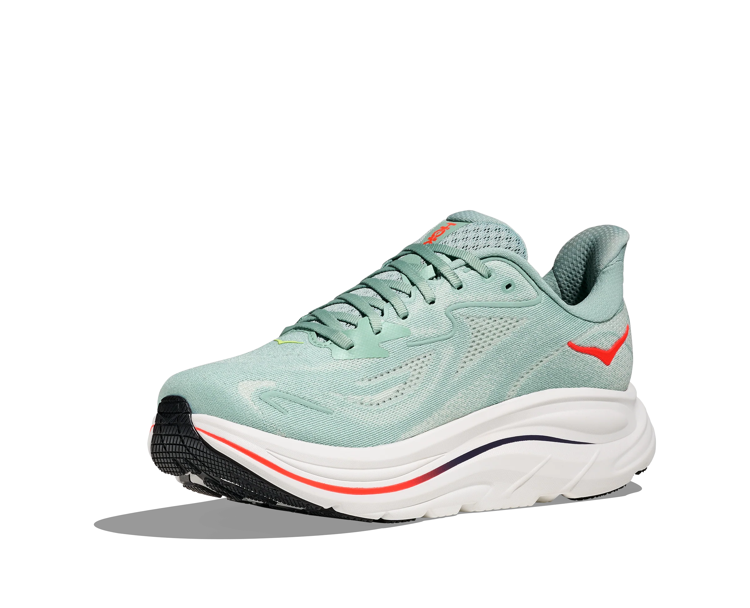 Hoka Mens Clifton 10 - Sage/Neon Flame - Neutral - SS26 - Image 3