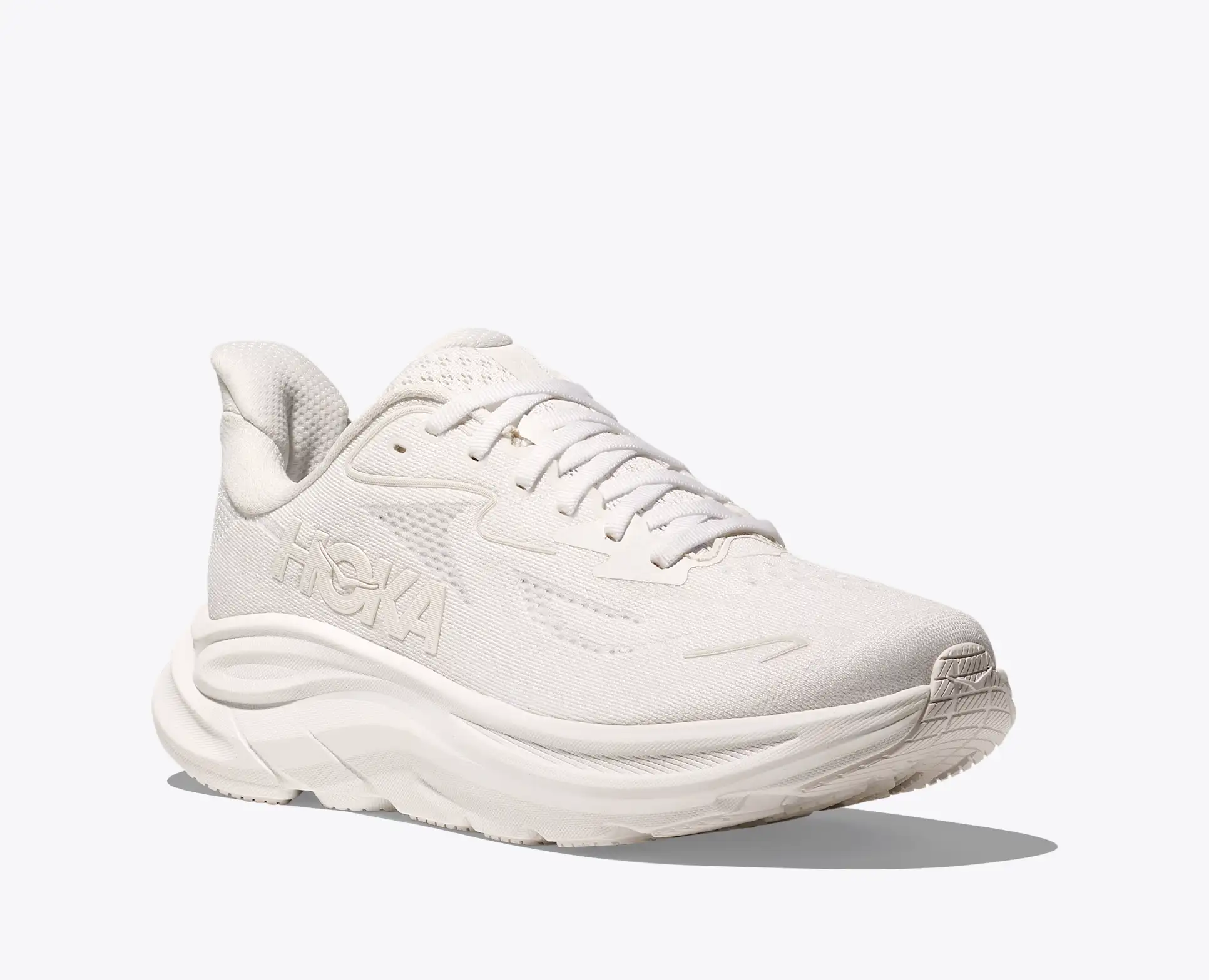 Hoka Mens Clifton 10 Wide - 2E Width - White/White - Neutral - SS25 - Image 3