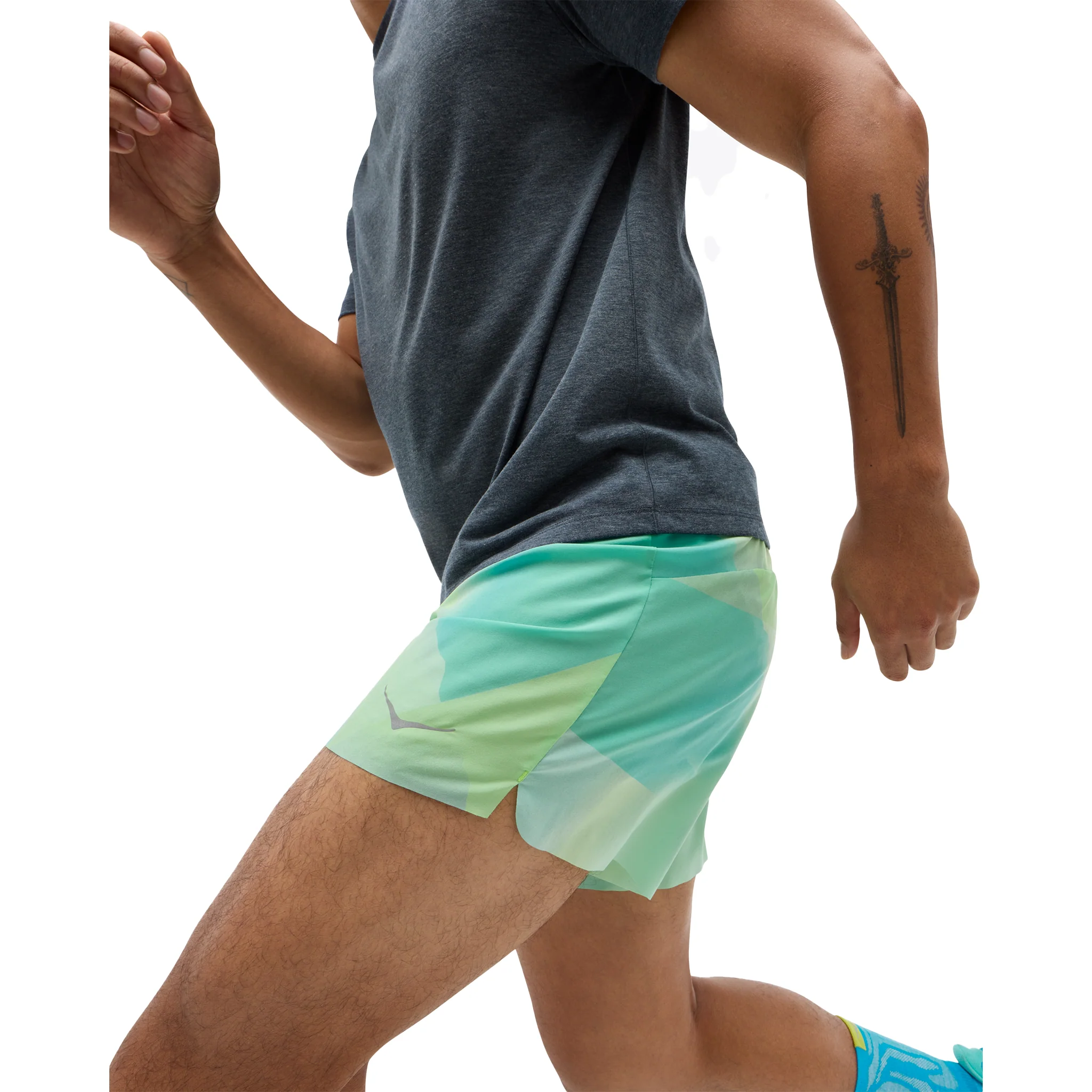 Hoka Mens Glide 5" Short with Brief - Tart Apple Mist - Image 3